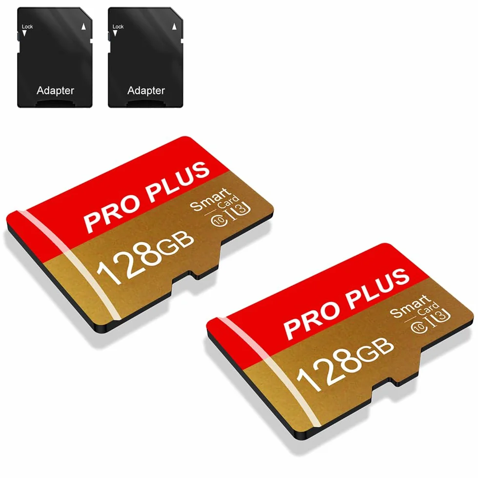 2 Pack Tarjeta De Memoria 128GB con Adaptador SD, Tarjeta De Memoria De Alta Velocidad, UHS-I C10 A1, Tarjeta TF para Tablet/Móvil/Fotocámara/Audio del Coche/Consola De Juegos (TF162 128GB)