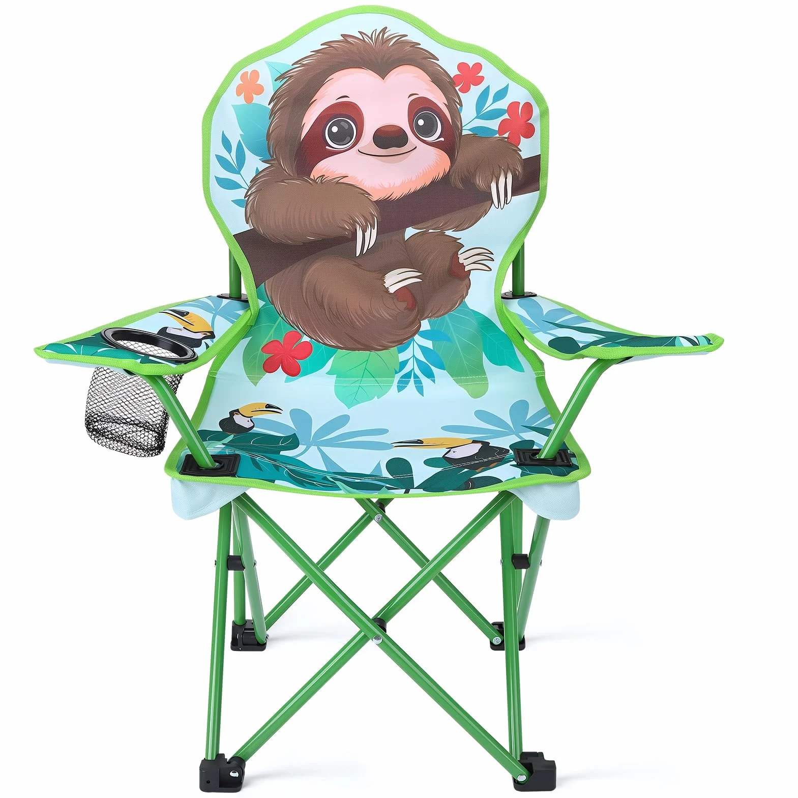Silla de camping para niños con soporte para bebidas, silla plegable para exteriores, silla plegable portátil, silla de jardín para niños, fuerte y estable, silla de camping infantil para