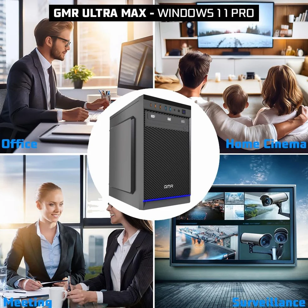 GMR Ultra i5 Office PC - Ordenador de Oficina para Empresas | 3 Años de Garantía | 16 GB de RAM | SSD M.2 de 512 GB | USB 3 | Windows 11 Pro | WiFi-Bluetooth