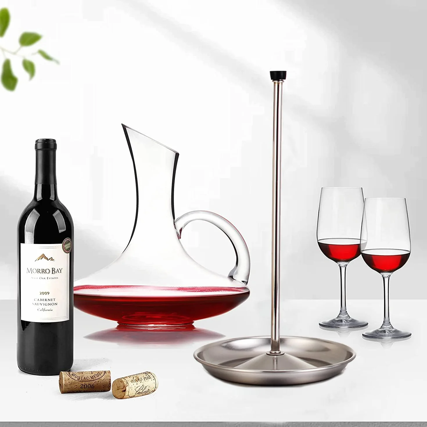 Soporte Secado Decantador Vino Acero Inoxidable 32 cm