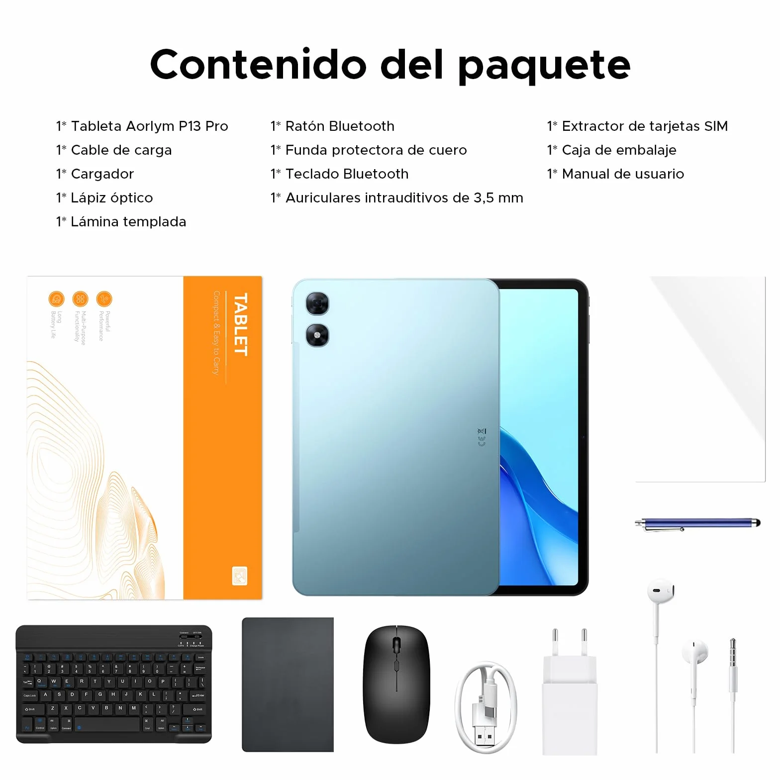 P13 Pro Tablet 13 Pulgadas 120Hz Android 16, 48GB RAM + 256GB ROM(TF 2TB), Tablet con Teclado y Lapiz, T7280 Octa-Core, 12000mAh/18W, 16MP+8MP, Gemini AI, Widevine L1, Face ID, Dual SIM 4G, Azul