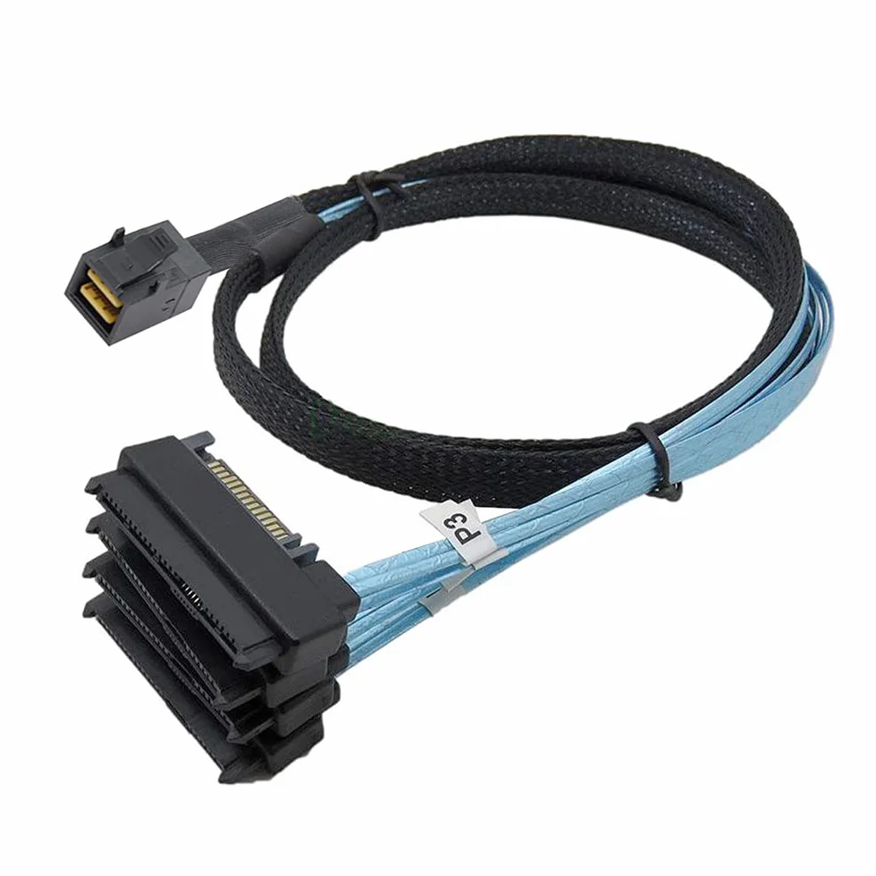 Xiwai Mini host interno de SAS SFF-8643 a 4 cable de incursión del servidor de datos del disco de destino SFF-8482 de SAS 29Pin SFF-8482 6Gbps