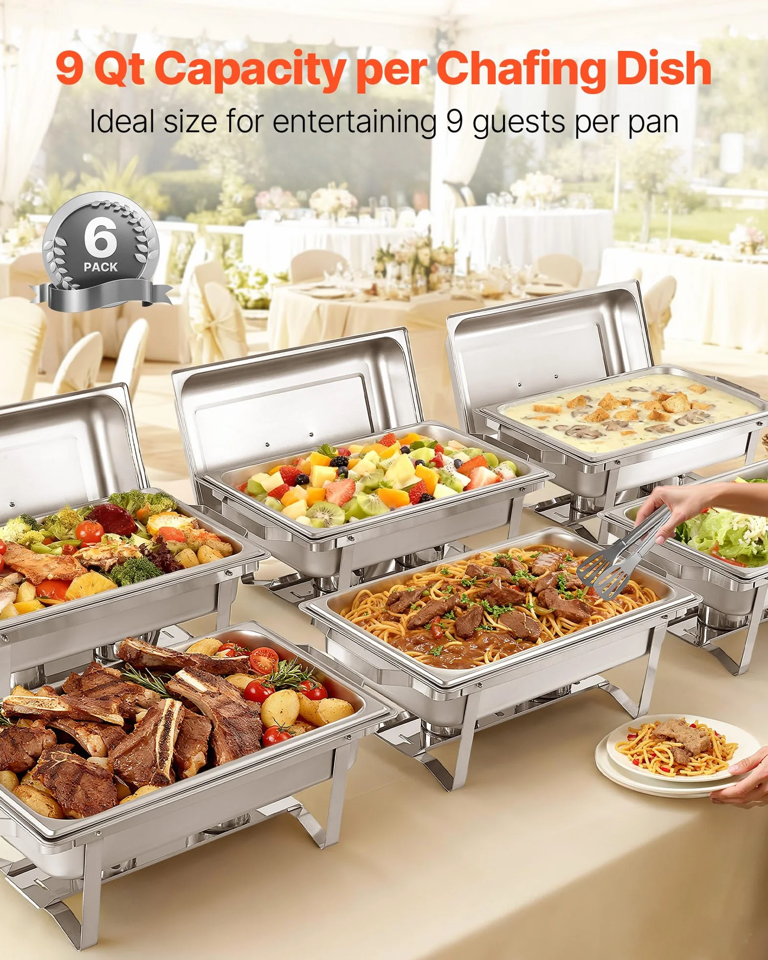 VEVOR Juego de Platos de Frotamiento Rectangulares 8,6L