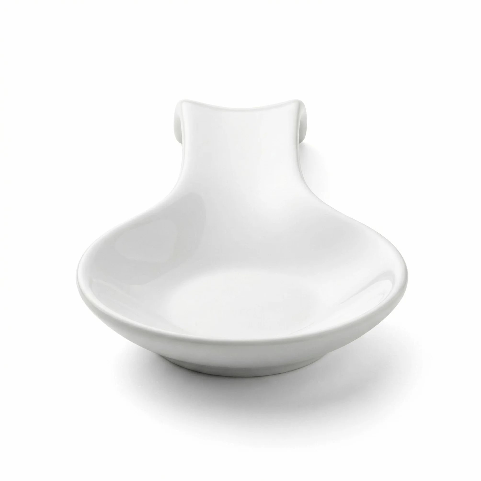 Reposa Cucharas de Cerámica Blanca XL Diseño Ovalado Soporte Térmico para Cucharones y Espátulas Higiénico Moderno Apto para Lavavajillas