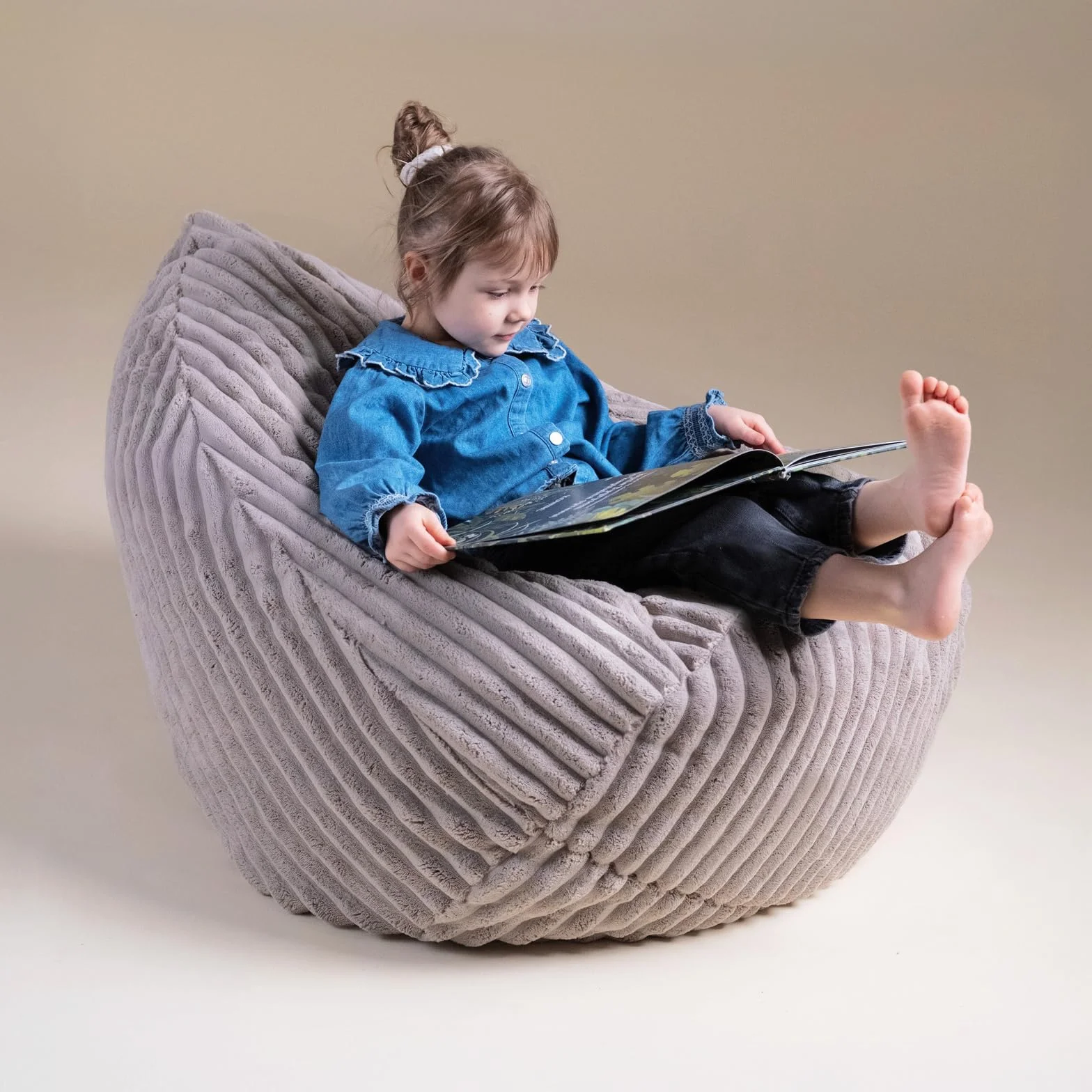 MISIOO Silla de Puf Premium para Niños Ergonómica a Partir de 12 Meses con Relleno de Poliestireno