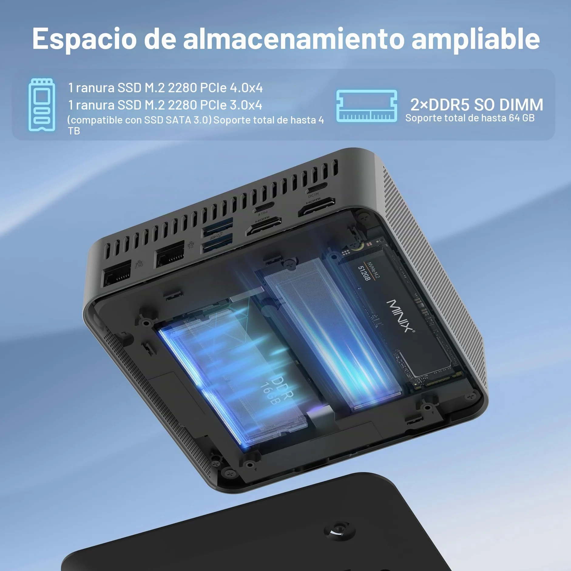 MINIX NGC N512 PC Windows 11 Pro, Intel i5-12600H 512GB M.2 PCIe 4.0 x 4 SSD 16GB DDR5 Micro Desktop Computer, Quad Display/TB4 (8K) /2xHDMI/USB-C/Dual LAN, for Business Home Office Multi-Tasking