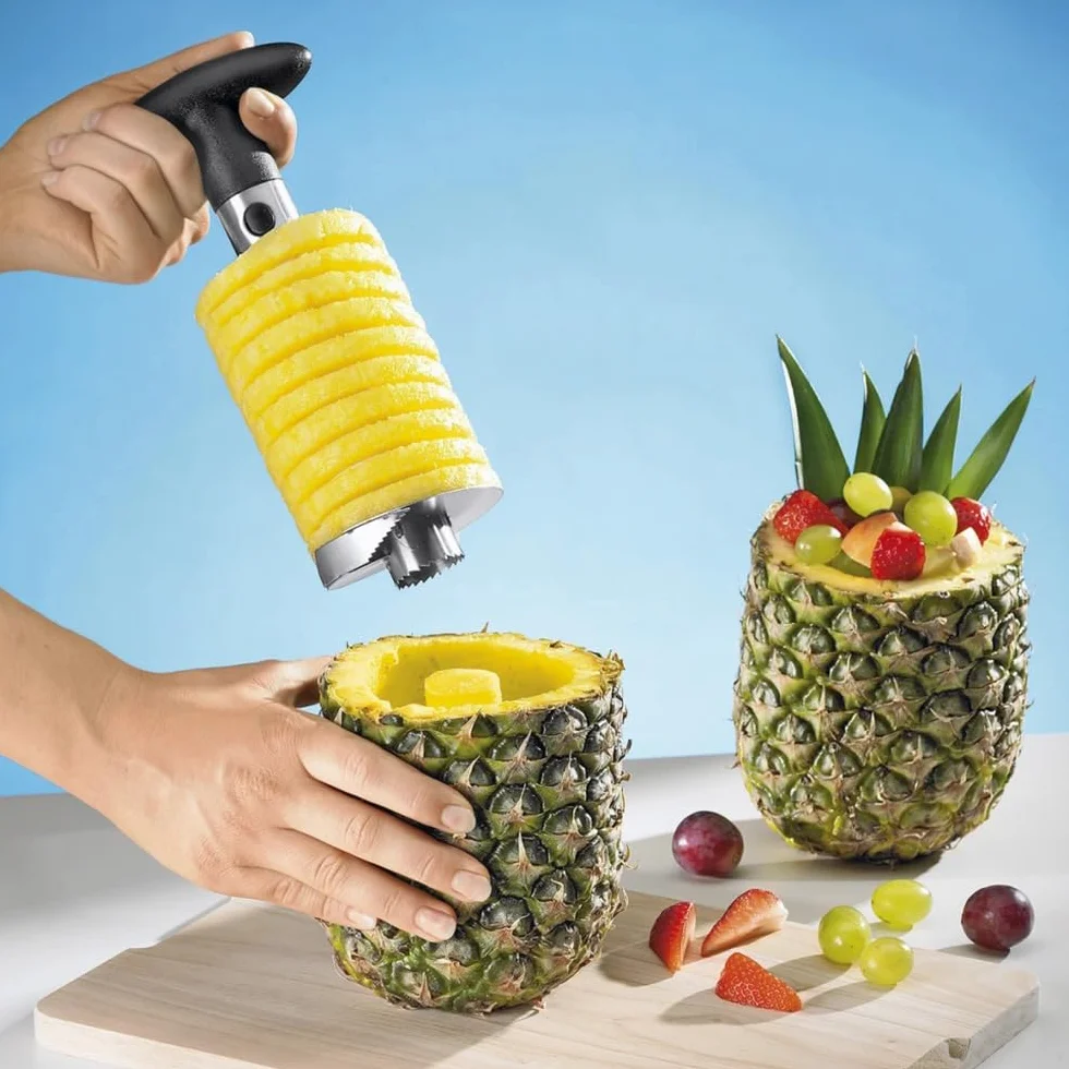 Cortador de Piña de Acero Inoxidable para Anillos Frutas Pelador Descorazonador