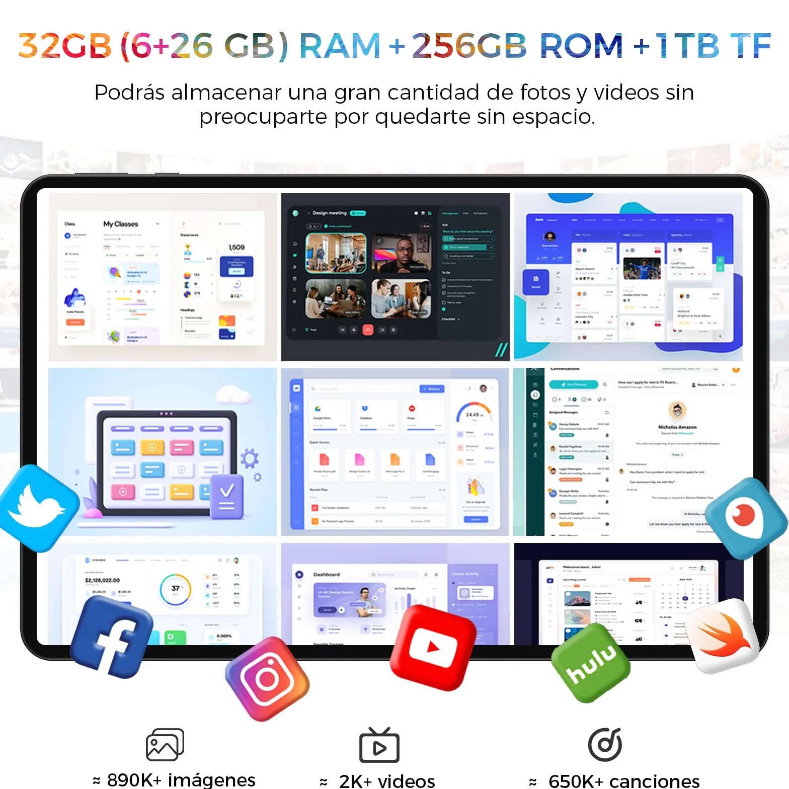 Android 16 Tableta,13.4 Pulgadas Tableta Grande Tablet con Octa-Core Processor, 32GB RAM + 256GB ROM, 10000mAh Batería,1920x1200 IPS, 2.4/5Ghz Dual WiFi/5+8MP/GPS/Gemini AI/Widevine L1