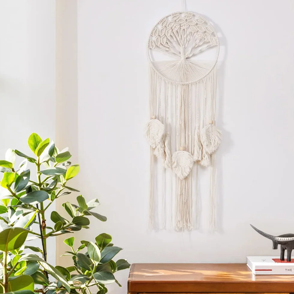 Atrapasueños de macramé árbol de la vida bohemio decoración pared boda hogar