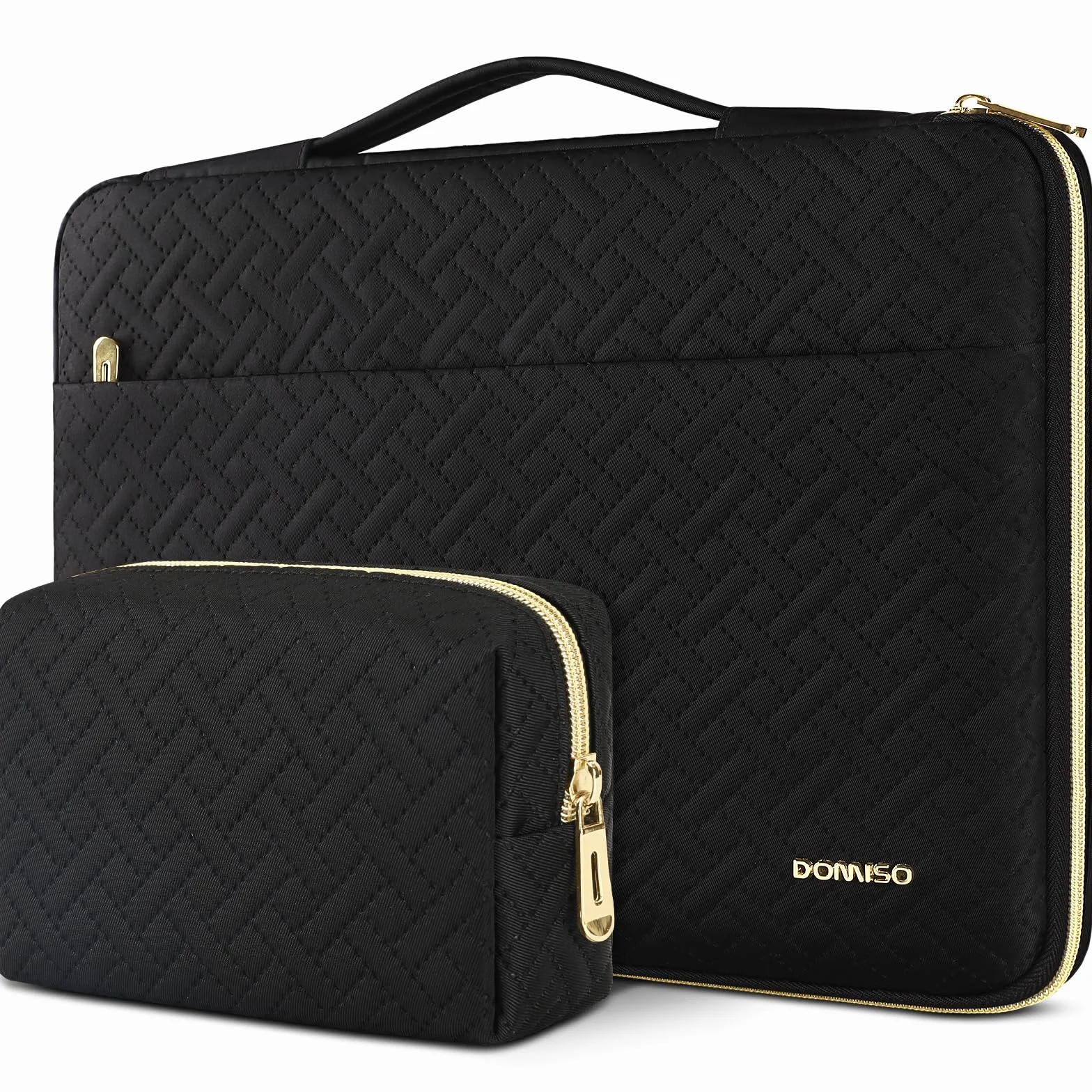 DOMISO Funda para Portatil Ordenador 14 Pulgadas,MacBook Air 15 M4 M3 M2 2025/MacBook Pro,Bolsa para 14-15 Pulgadas Lenovo,HP,DELL,ASUS Chromebook,Laptop PC Case Sleeve con Asa,Negro