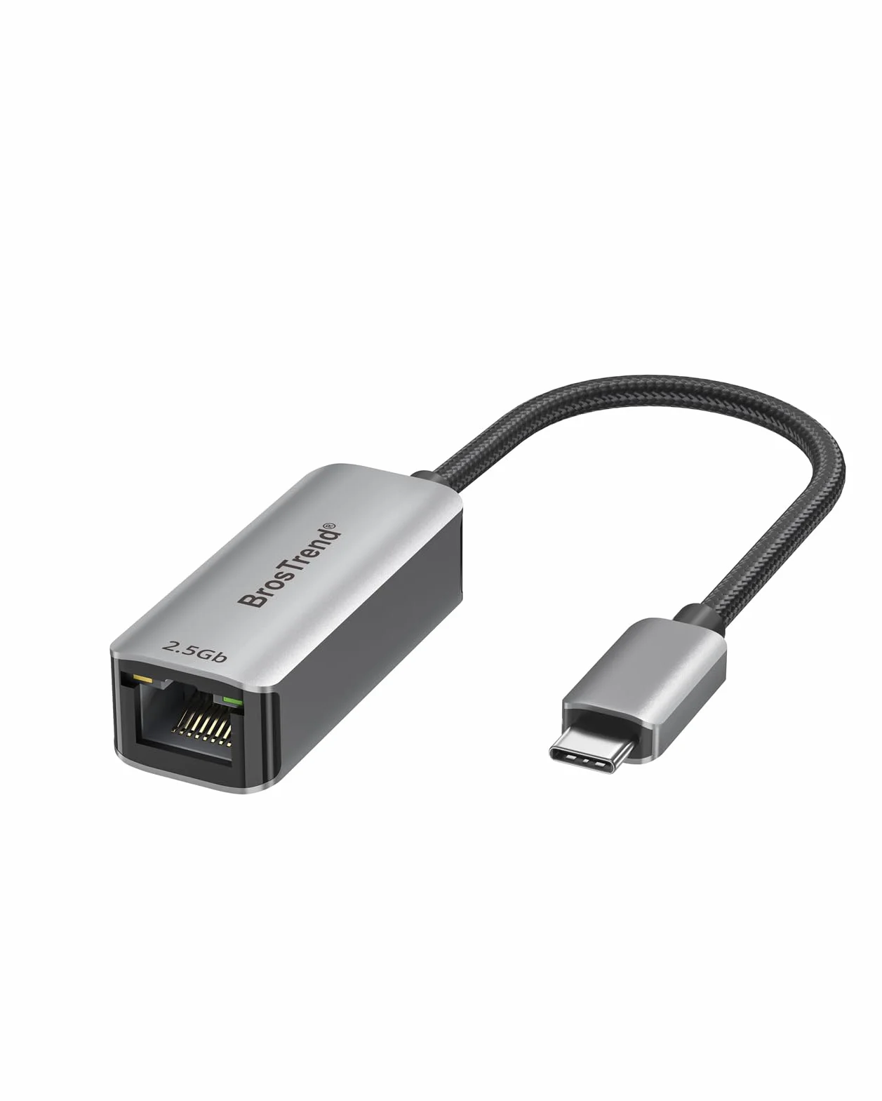 BrosTrend 2.5Gb Adaptador USB C a Ethernet Plug & Play, Aluminio Adaptador RJ45 USB C para PC MacBook Pro/Air iPad (Thunderbolt 3/4/5), Compatible con Windows MacOS Linux ChromeOS, Vida ÚTI Protección
