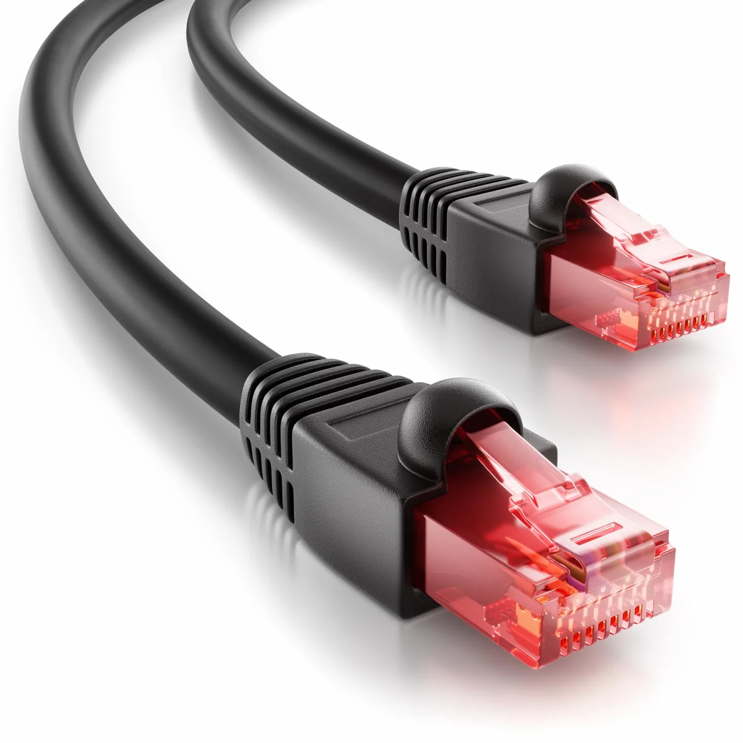 deleyCON 50m CAT6 Outdoor Cable de Red para Exterior RJ45 Conector Ethernet LAN DSL Cable Patch - Resistente a la Intemperie - para PC, TV, Cámara, PoE, Camping y Mucho más.