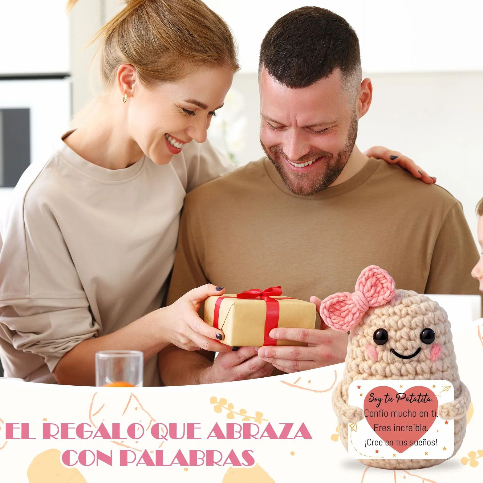 Patata Feliz de Ganchillo de Apoyo Emocional Regalo Dia de la Madre para Mamá Abuela Amigos