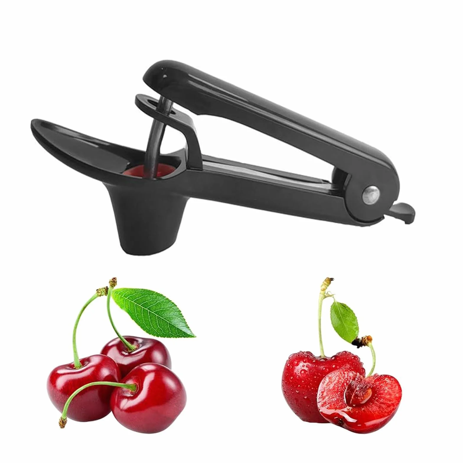 Deshuesador De Cerezas,Acero Inoxidable Con Base De Silicona - Ideal Para Mermeladas Y Repostería - Multifuncional Fácil Limpieza Bonito Uso Seguro,Adecuado Para Deshuesar Cerezas En La Cocina (Negro)