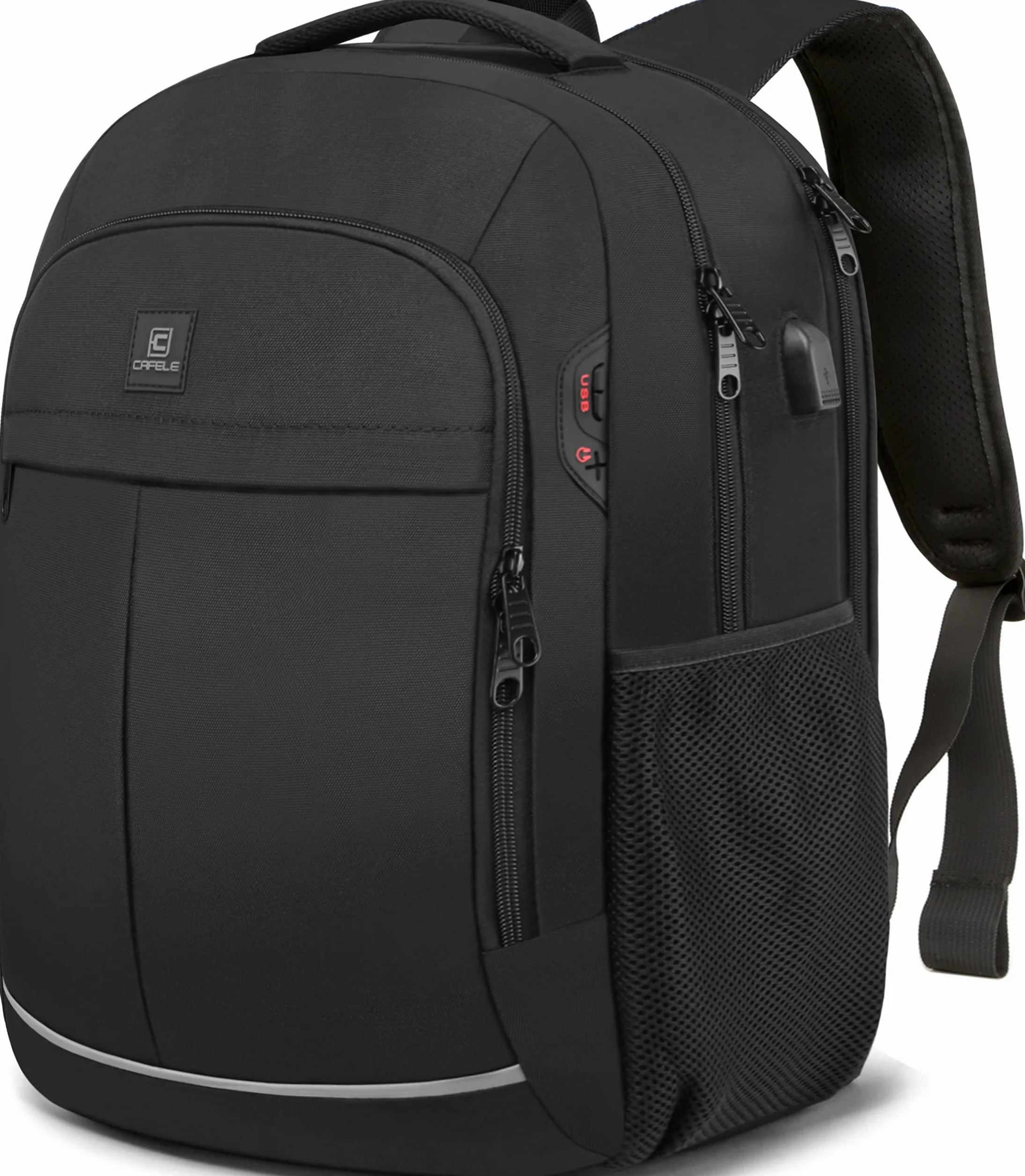 Mochila para computadora portátil, Bolsa de Viaje para computadora portátil, Bolsa universitaria antirrobo para Hombres, Mochila de Negocios Delgada con Puerto de Carga USB