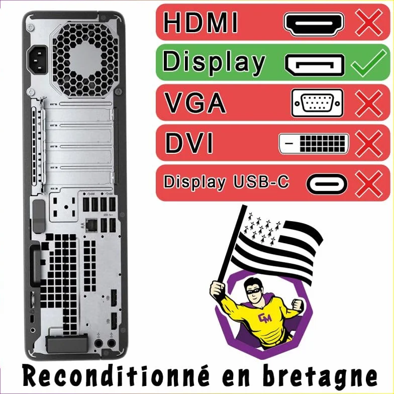 PC HP EliteDesk 800 G3 SFF Intel I5-6500 RAM 16GB SDD 240GB W11 WiFi (Reacondicionado)