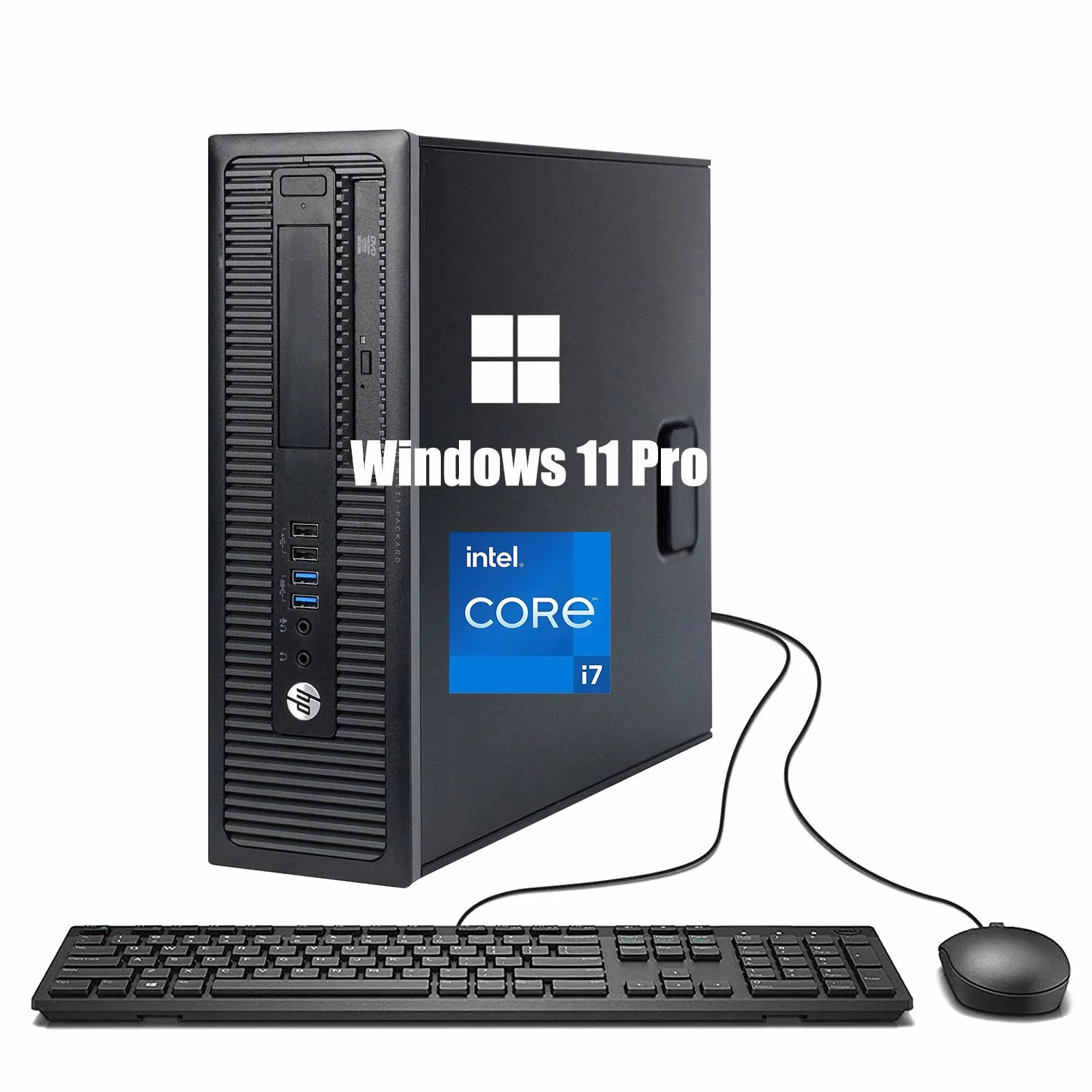 HP ProDesk 600 G1 SFF Ordenador de sobremesa, Intel Core i7-4770, 8 GB de RAM, SSD de 240 GB, WiFi, Bluetooth, Teclado QWERTY Estadounidense, Windows 11 Pro (reacondicionado)