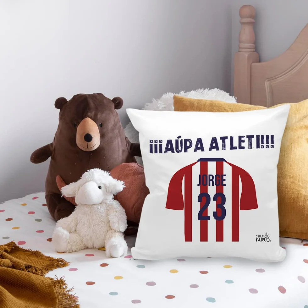 Mundohuevo Poduszka Dekoracyjna Personalizowana 42,5x42,5 cm Bawełna Prezent Piłkarski