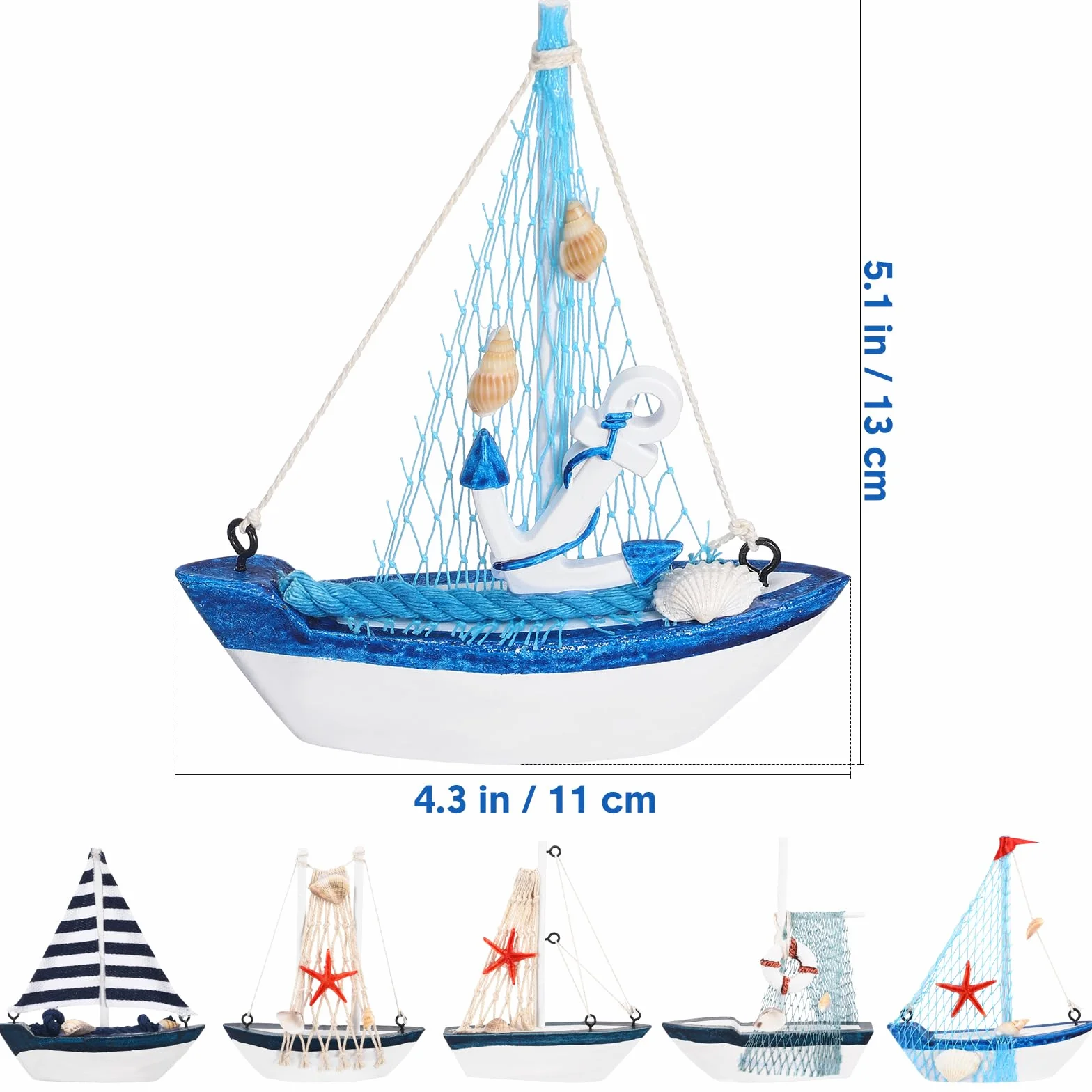 Velas decorativas náuticas hechas a mano azul marino para baño casa 6 unidades
