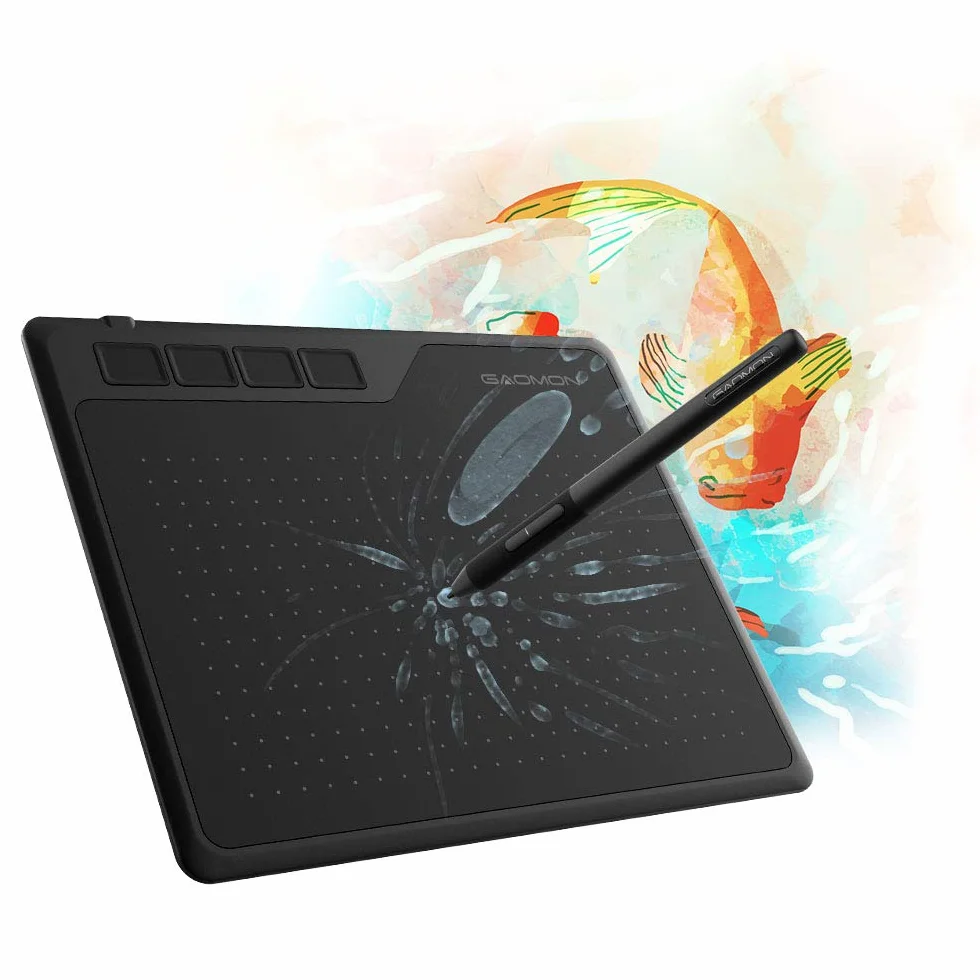 GAOMON S620 6,5 X 4 Pulgadas Tableta Gráfica, Lápiz Pasivo 8192 Niveles, 4 Teclas Express, para Arte Digital, Pintura, OSU, Compatible con Windows Y Mac