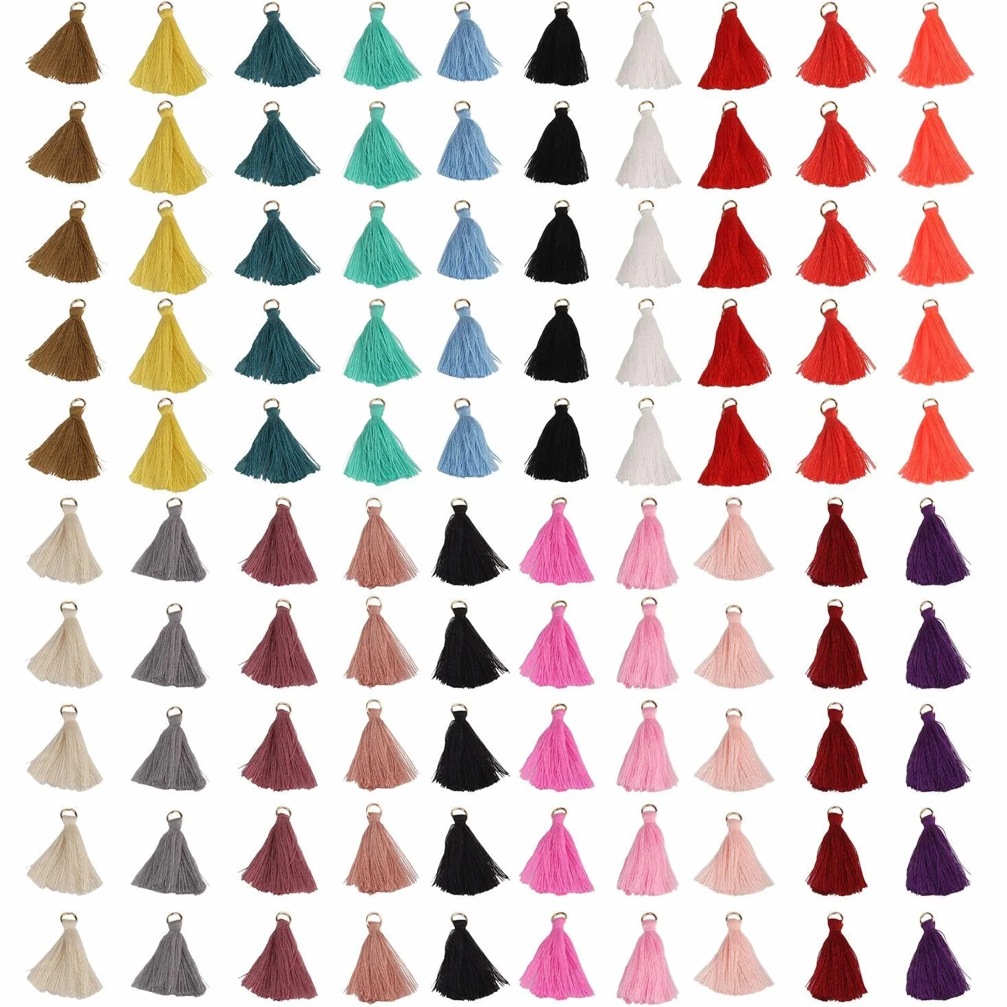 100 Piezas Borlas Marcapáginas, Borlas Decorativas, Borlas Colgantes, Borlas Llavero, Borlas Artesanales