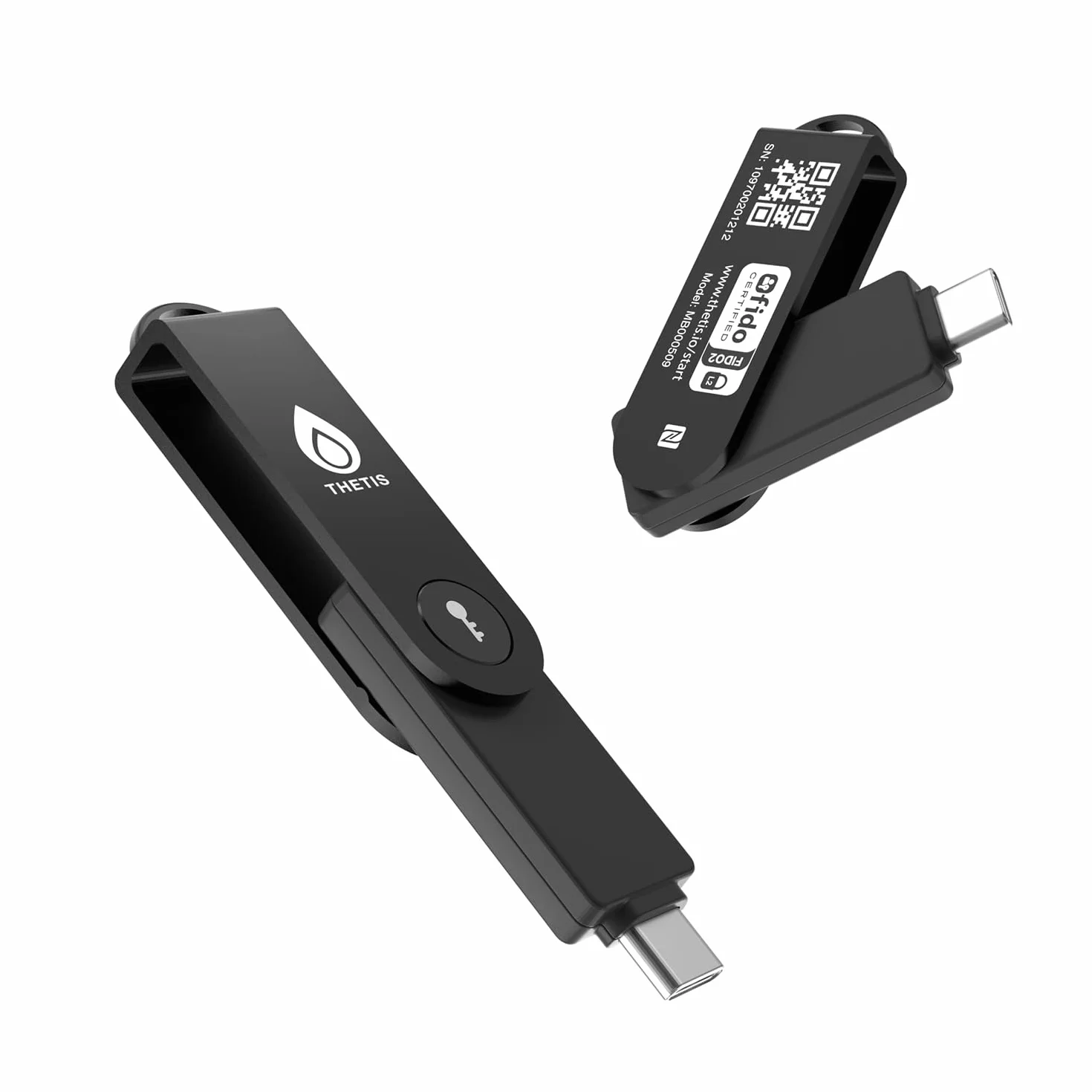 Llave de Seguridad Thetis Pro-C FIDO2 (L2) con USB C y NFC, autenticador TOTP/HOTP App, autenticación de Dos factores FIDO 2.0 2FA MFA, Compatible con Windows/macOS/Linux/Gmail/Facebook/Dropbox