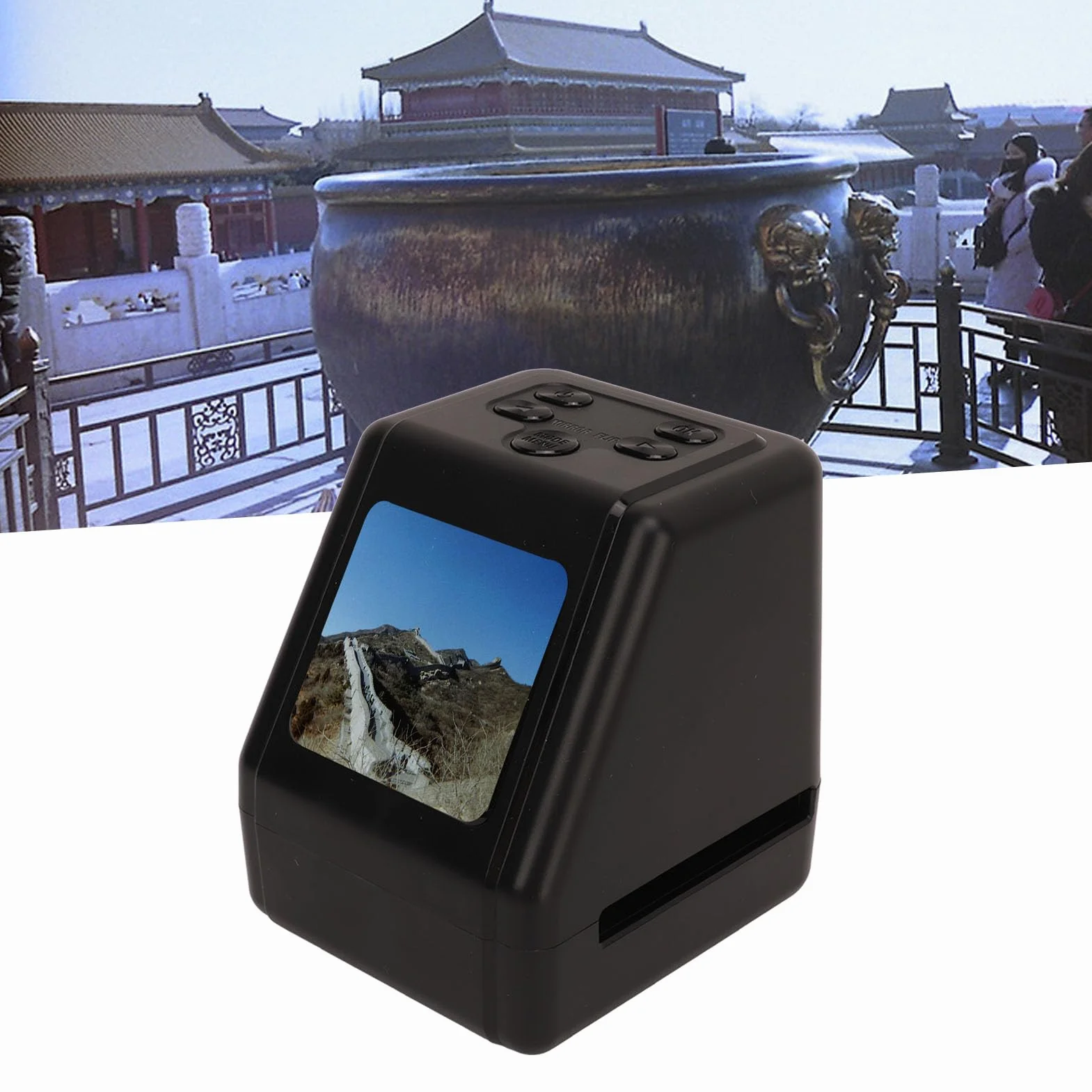 Escáner de Diapositivas de Película, Pantalla de 2 Pulgadas, Convierte 135, 126, 110, Diapositivas de 8mm a Escáner de Negativos de Fotos Digitales JPG de 22MP para Preservación