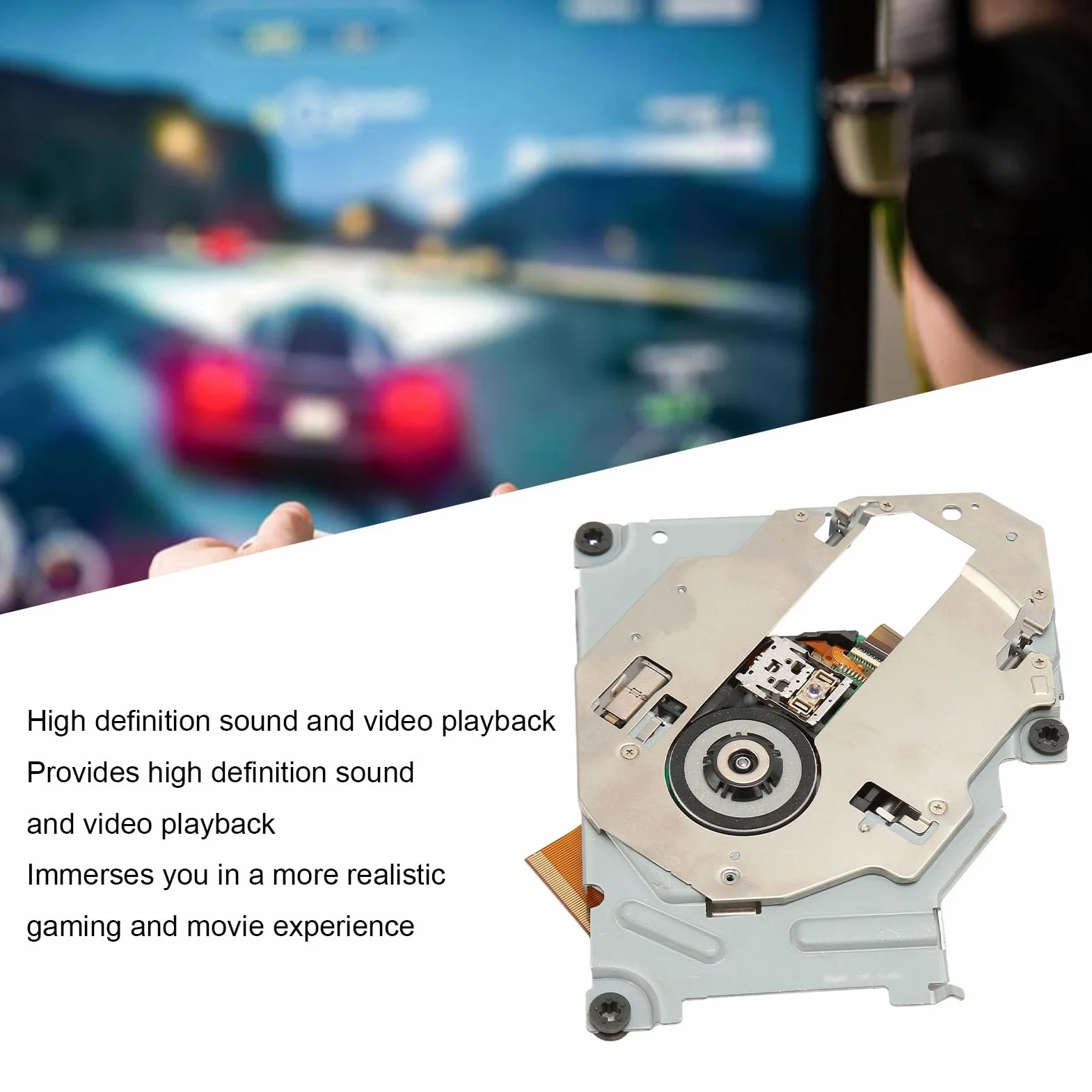 Lente de Captación óptica para Consola de Juegos para Xbox One, Lente de DVD BLU-Ray HOP-B150, Pastilla óptica con Soporte.