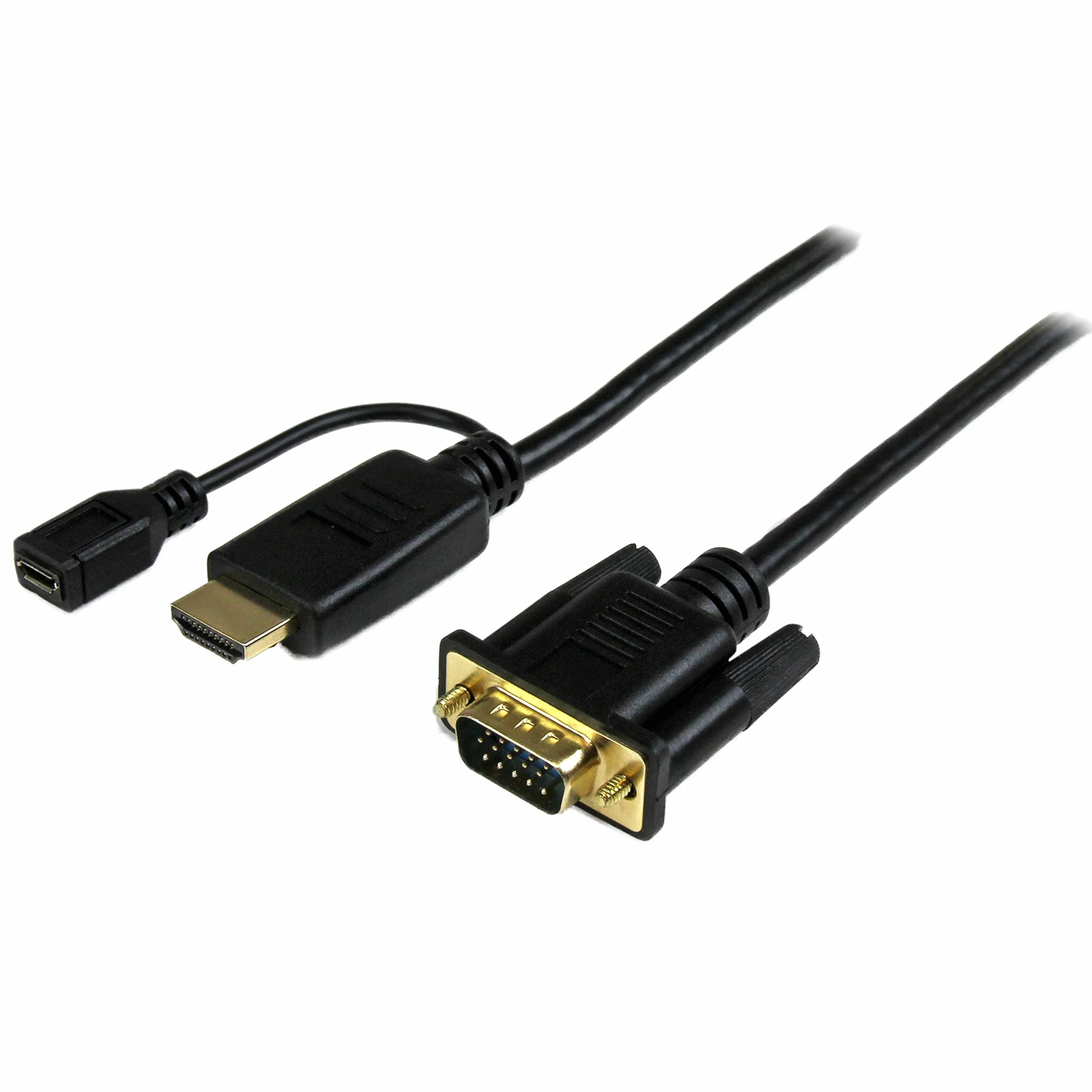 StarTech Cable Activo HDMI a VGA de 91cm, 1920x1200, 1080p (HD2VGAMM3) | Cable corto que evita el desorden, Conector HDMI macho y conector VGA macho