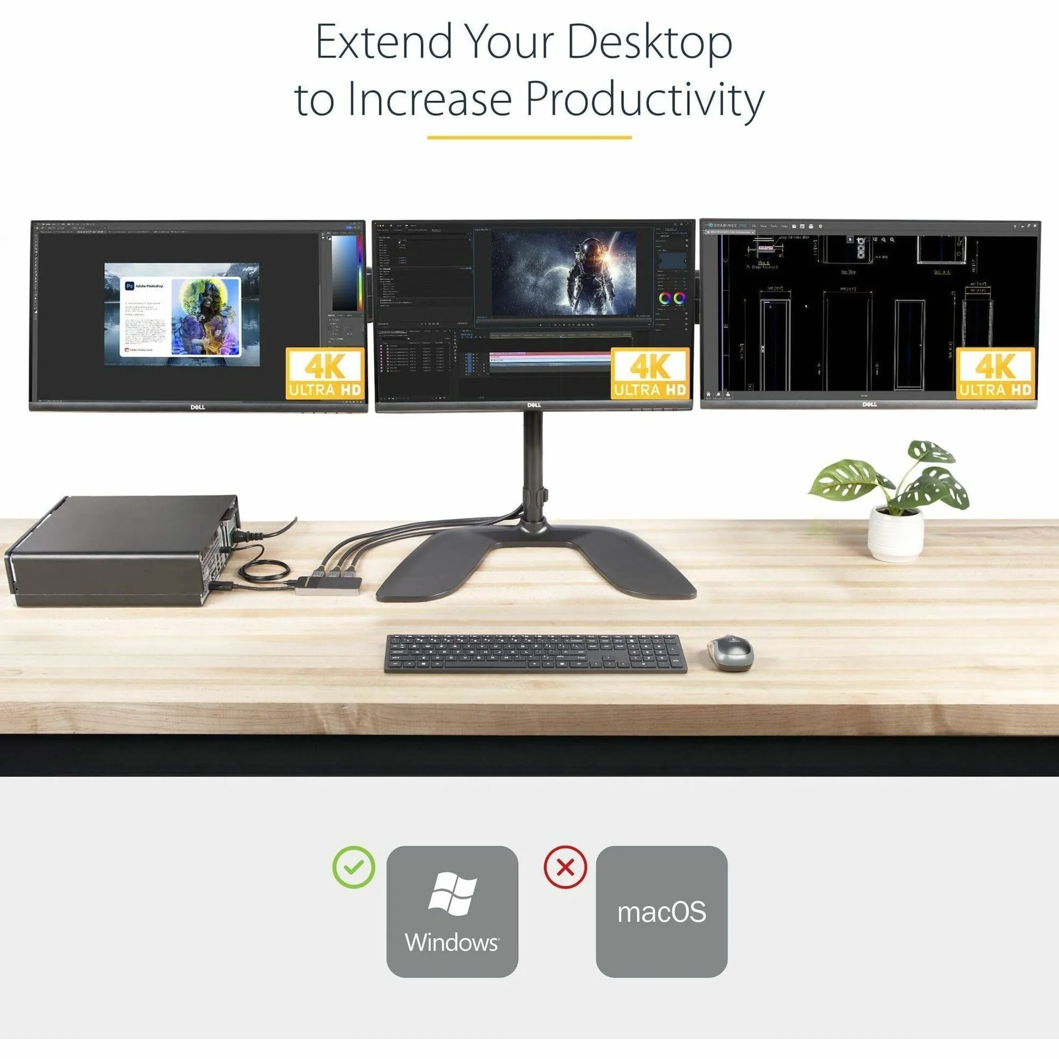 StarTech.com Hub MST Splitter Divisor USB-C a 10Gb de 4 Puertos DisplayPort - DP 1.4 - EDID