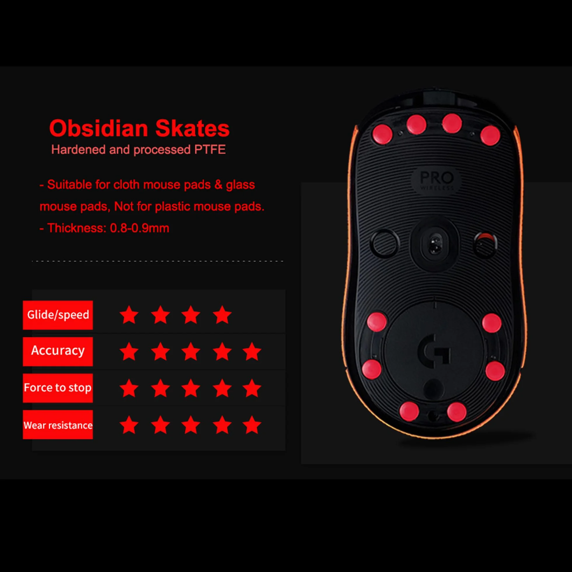 X-Raypad Jade Speed Mouse Skates Series 2 sets