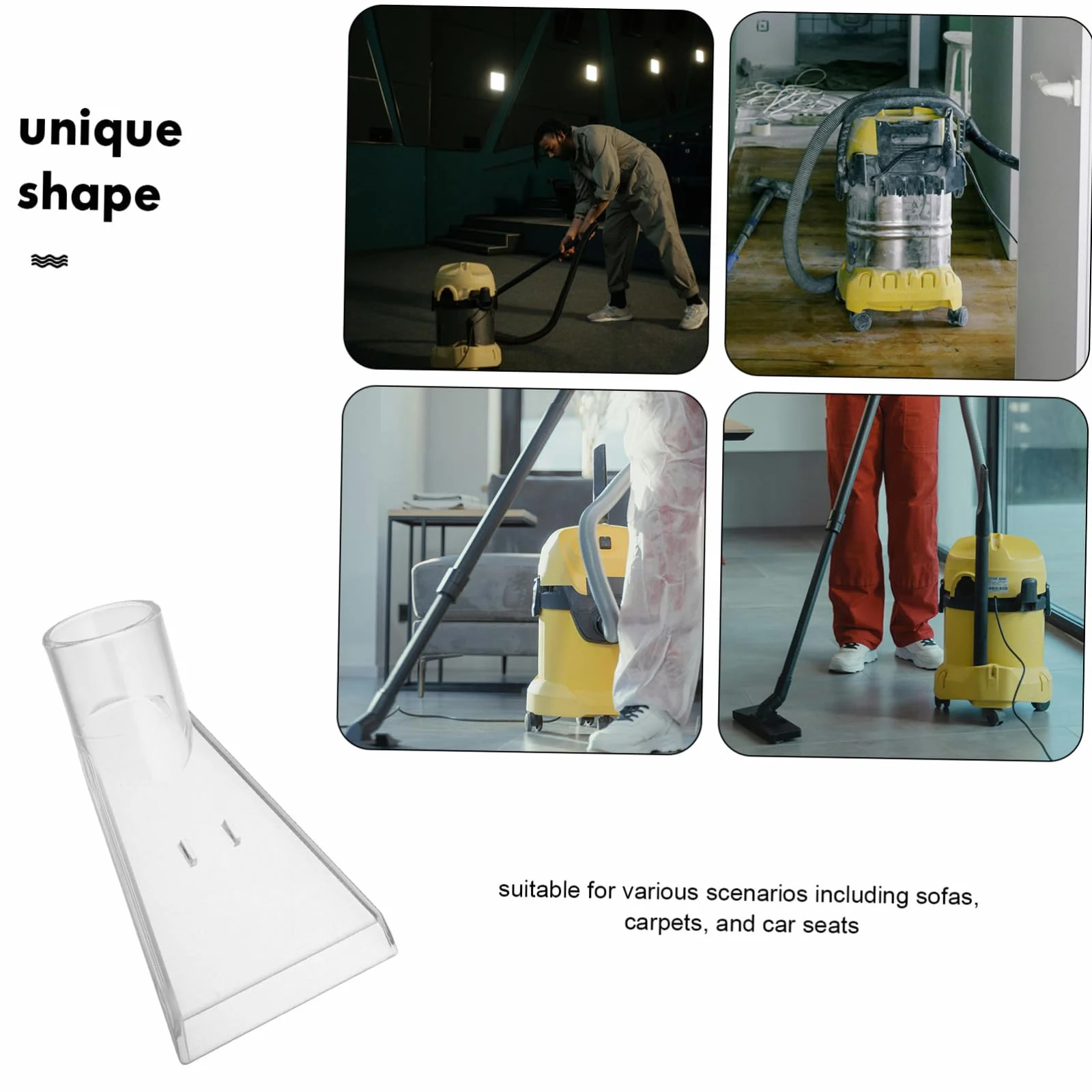 Cabezal Extractor de Alfombras Transparente para Aspiradora Accesorio Succión Limpieza Tapicería
