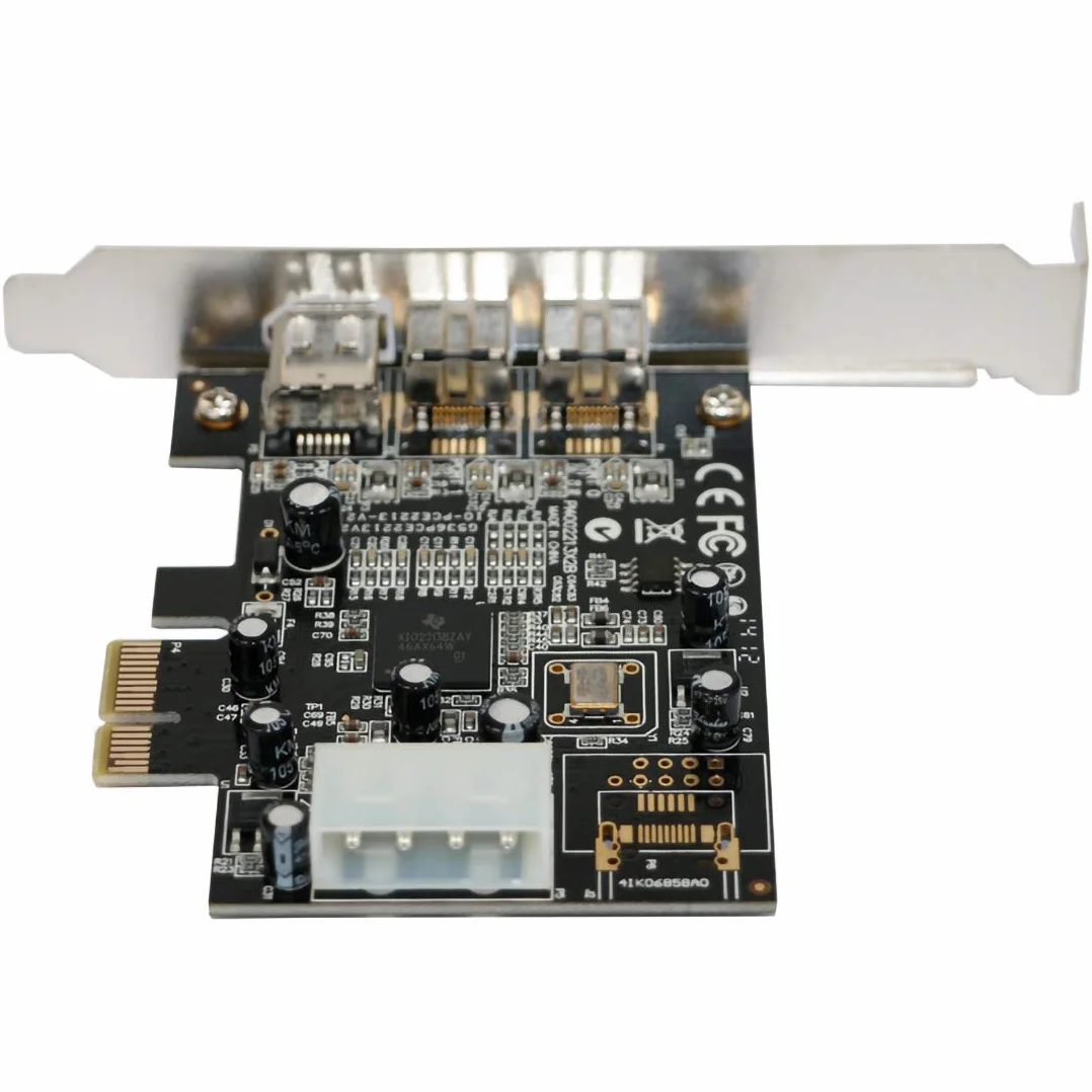 JMT PCIE Combo 3 Puertos 2X 1394B 9Pin 1x 1394A 6Pin PCI-Express Adaptador de Tarjeta FireWire Expansión IEEE 1394 B A para FireWire 800