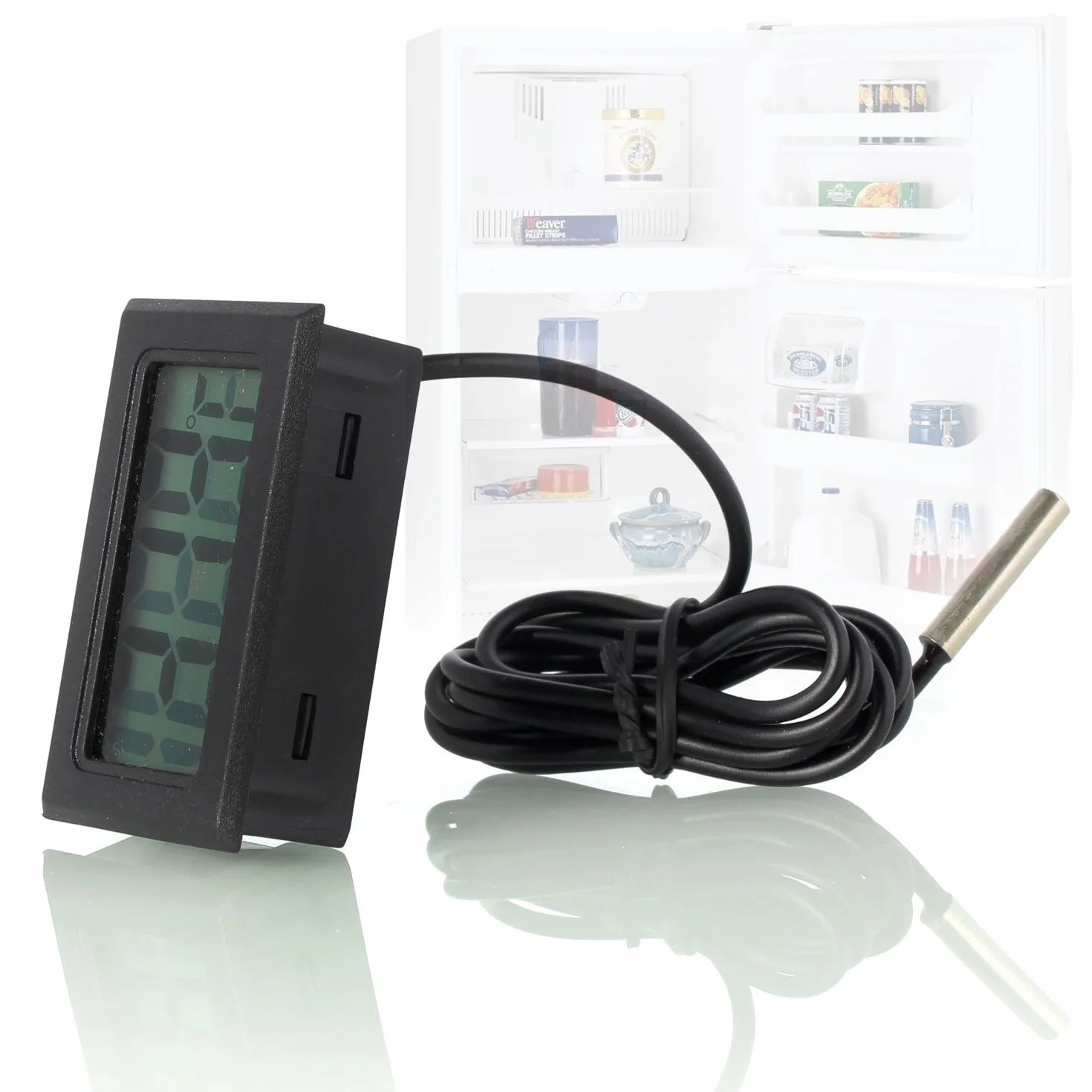 ARCELI Digital LCD Thermometer Control de temperatura con sonda externa para refrigerador Aquarium - Negro
