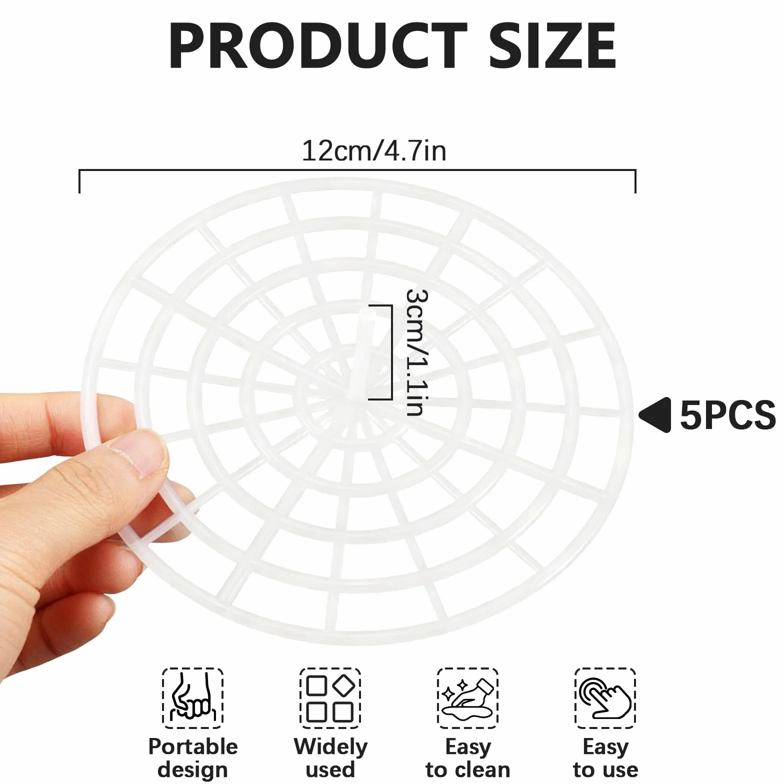 Juego de 5 rejillas de fermentación de plástico 120 mm diámetro, fermentación de verduras sin pesos