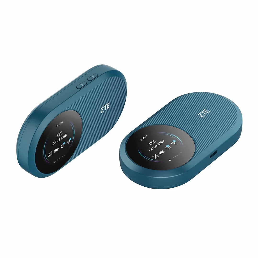 ZTE U10S Pro Blue, 4G+LTE Mobile Wi-Fi 6, enrutador portátil, conecta 32 dispositivos, 3000 mAh, 10 horas de duración de la batería, compatible con todas las redes