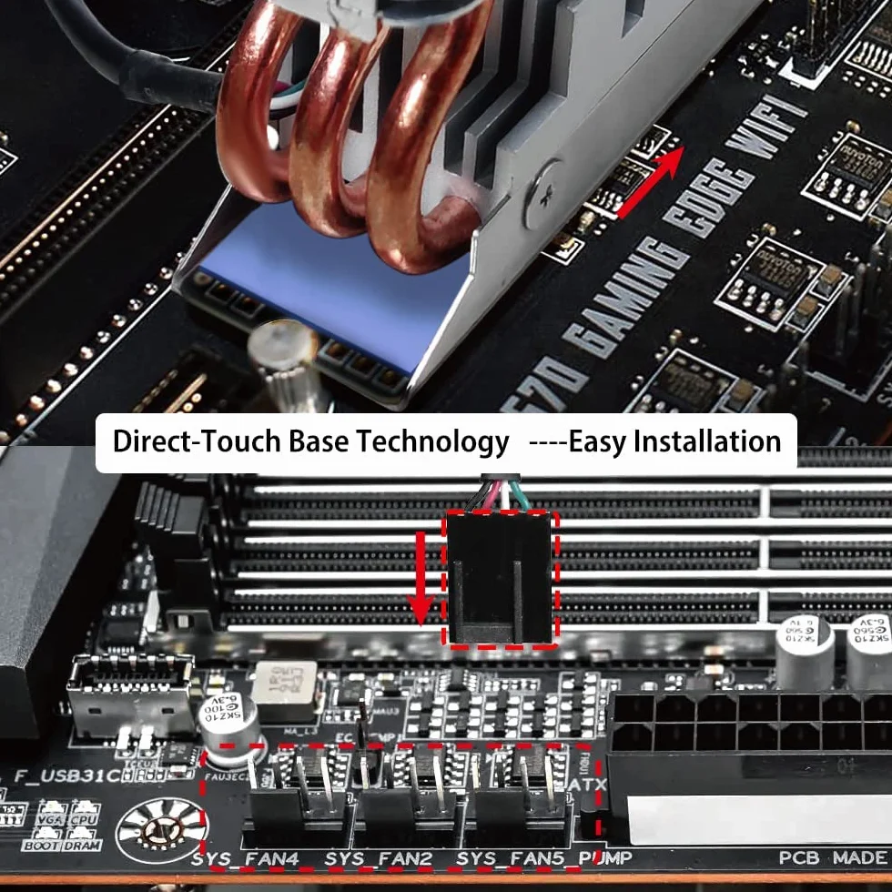 12V M.2 2280 SSD Disipador con 40mm PWM Ventilador, Tubo de Cobre y Thermal Pad, SSD Enfriador para M.2 2280 NVMe & SATA SSD Solo