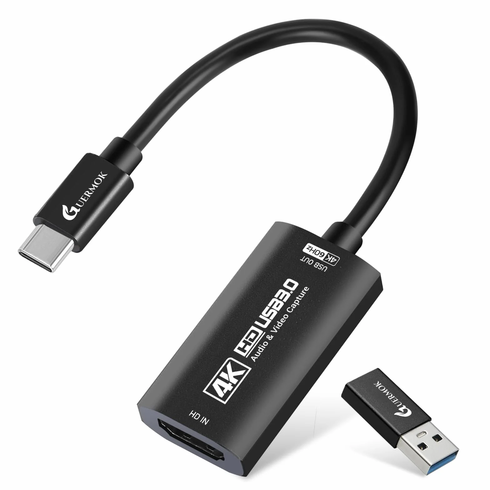 Guermok Tarjeta de captura HDMI 4K a 60FPS, 1080P a 240FPS USB 3.0 HDMI a USB A/C tarjeta de captura de video para transmisión, funciona con Pad, Switch 2/1, PS4/5, Xbox1, Quest3, Mac OS, Windows