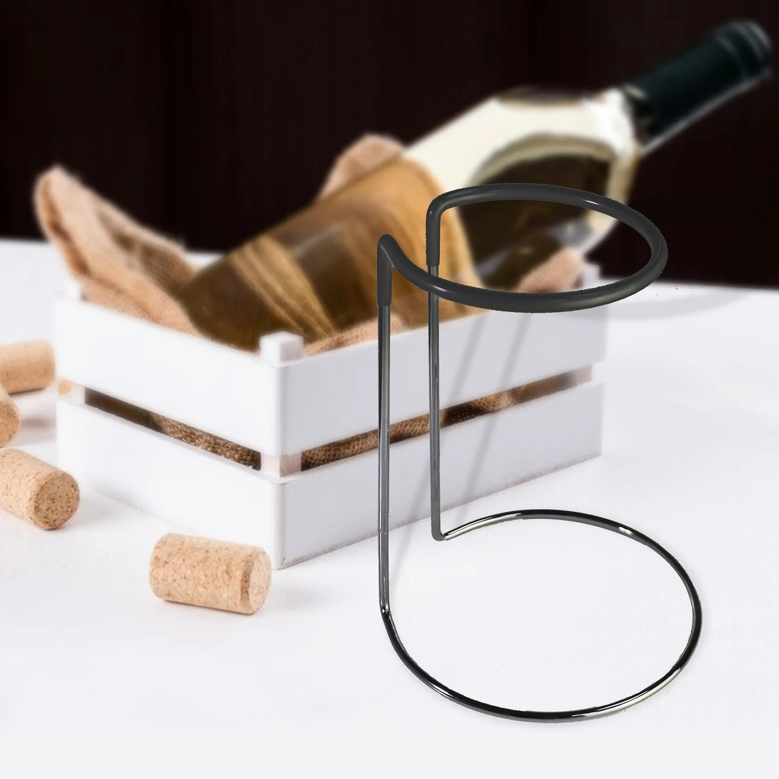 Soporte de secado para decantador de vino con tapa recubierta de goma