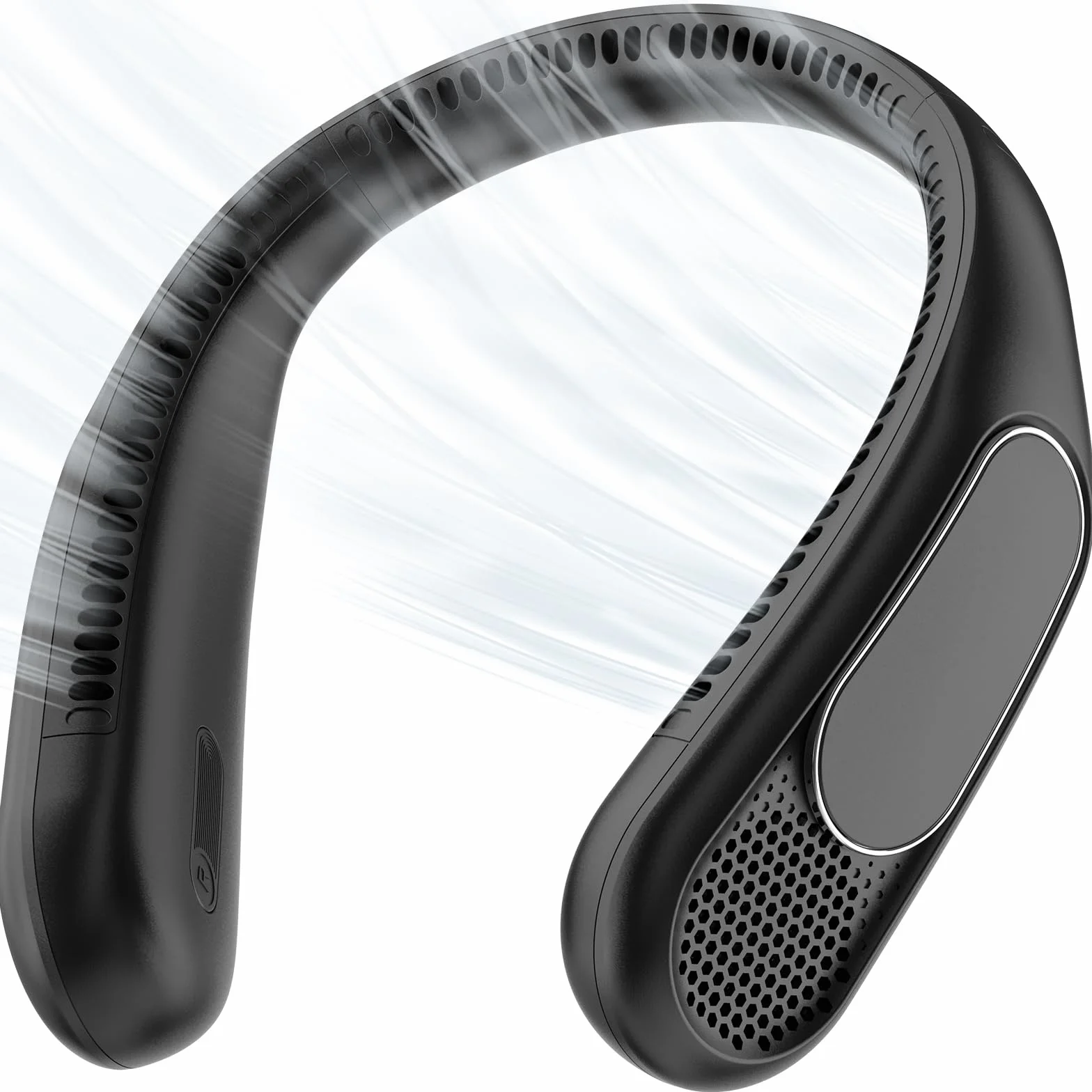 anysun Ventilador de Cuello, Ventilador Portatil con 66 Salidas de Aire, Flujo 360°, 4 Velocidades, 6000mAh Recargable USB, Ventilador Manos Libres Ligero y Cómodo para Oficina, Viaje y Trayecto