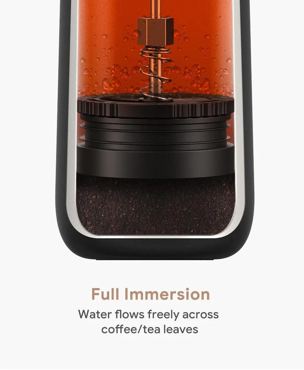 Cafetera portátil de prensa francesa 320ml acero inoxidable filtro único té café caliente/frío