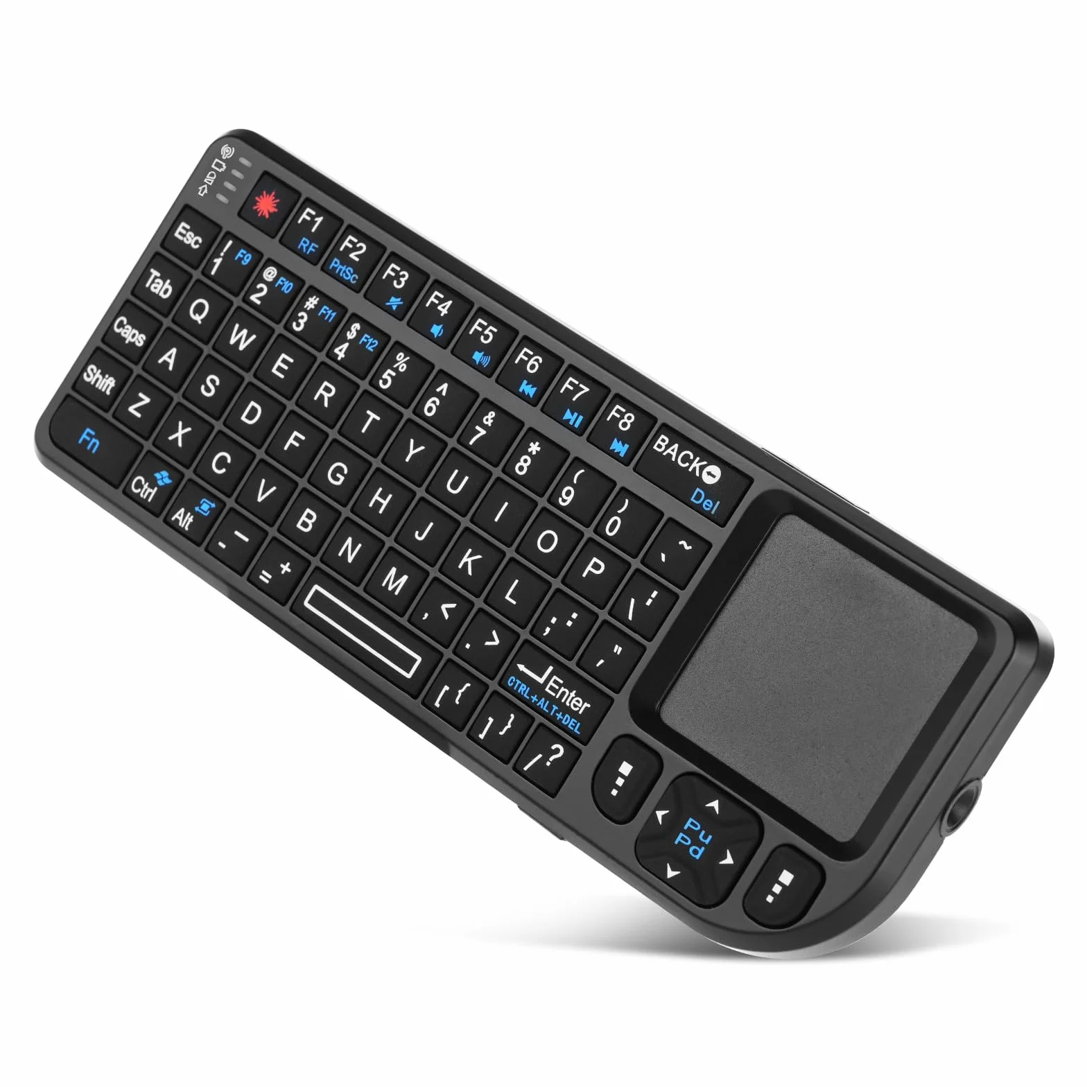 Binghe Mini Teclado Inalámbrico con Panel Táctil, Mini Teclado Bluetooth, A8 2.4G Teclado Inalámbrico con Retroiluminación Blanca para Windows/Linux/Mac/Android/Google/Smart TV OS