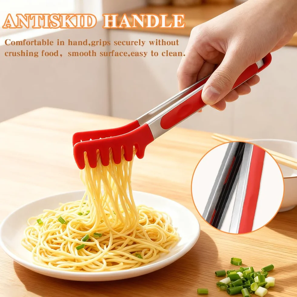 Pinzas de Silicona para Pasta con Dientes Rojo