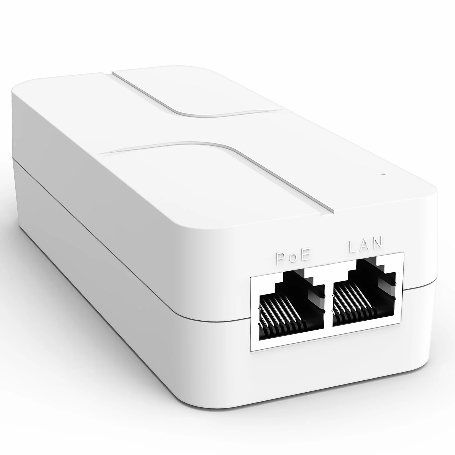 YuanLey Inyector PoE 2.5G 30W, PoE+ Convierte Puerto No-PoE a PoE+, 52V IEEE 802.3at/AF, Adaptador Ethernet 10/100/1000/2500Mbps Plug & Play, hasta 100m