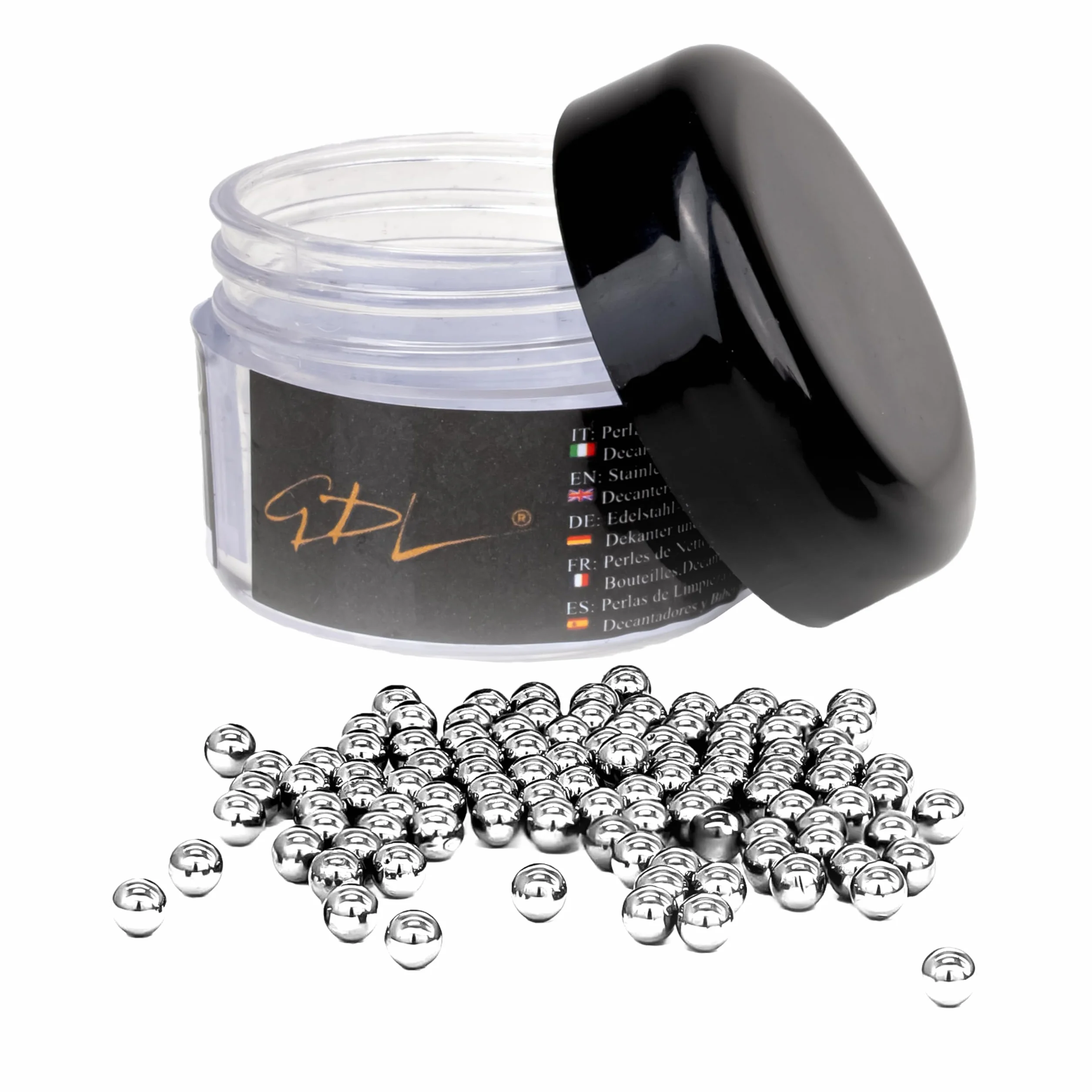 Esferas de Acero Inoxidable SS 304 para Limpieza de Botellas y Decantadores - Perlas Reutilizables