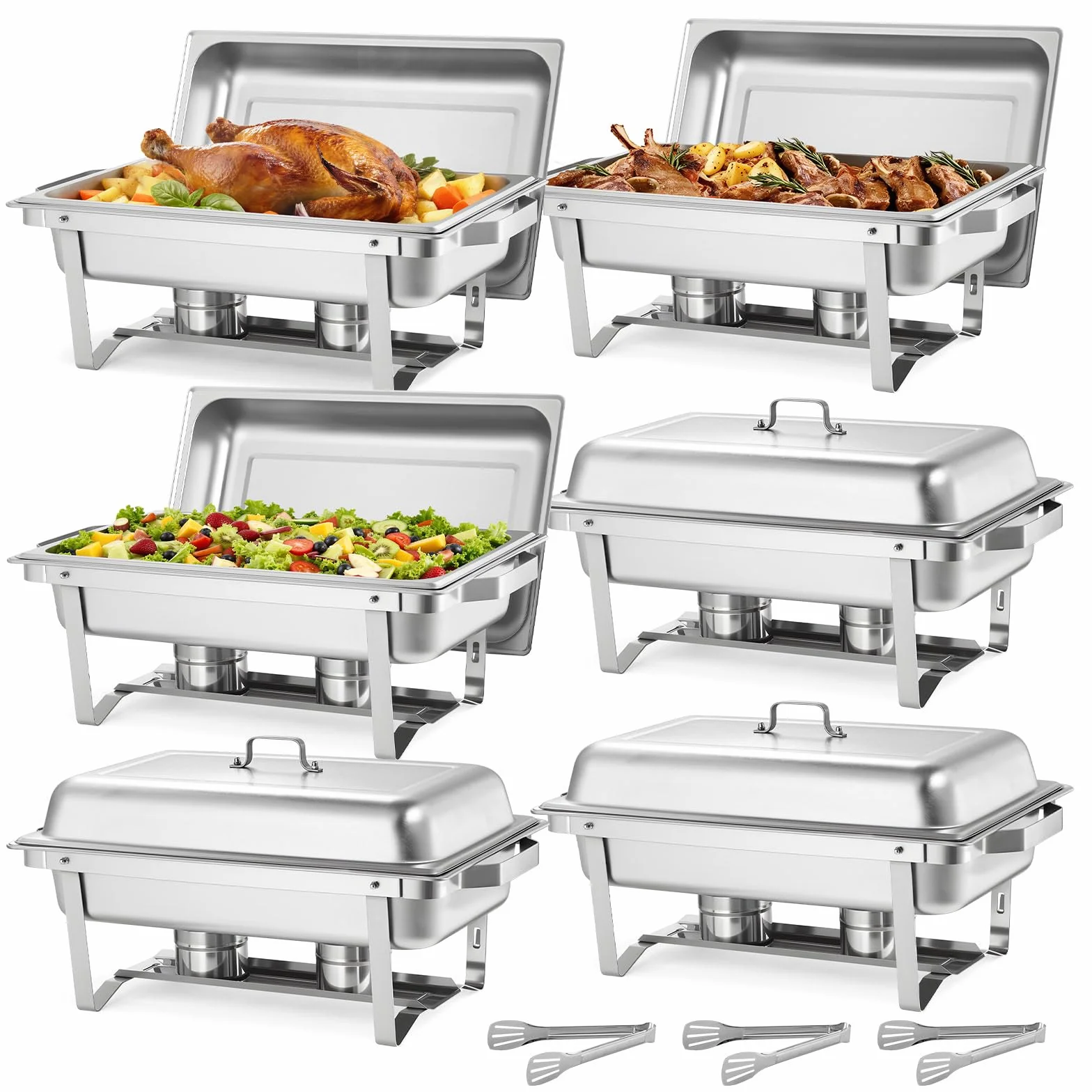 VEVOR Juego de Platos de Frotamiento Rectangulares 8,6L