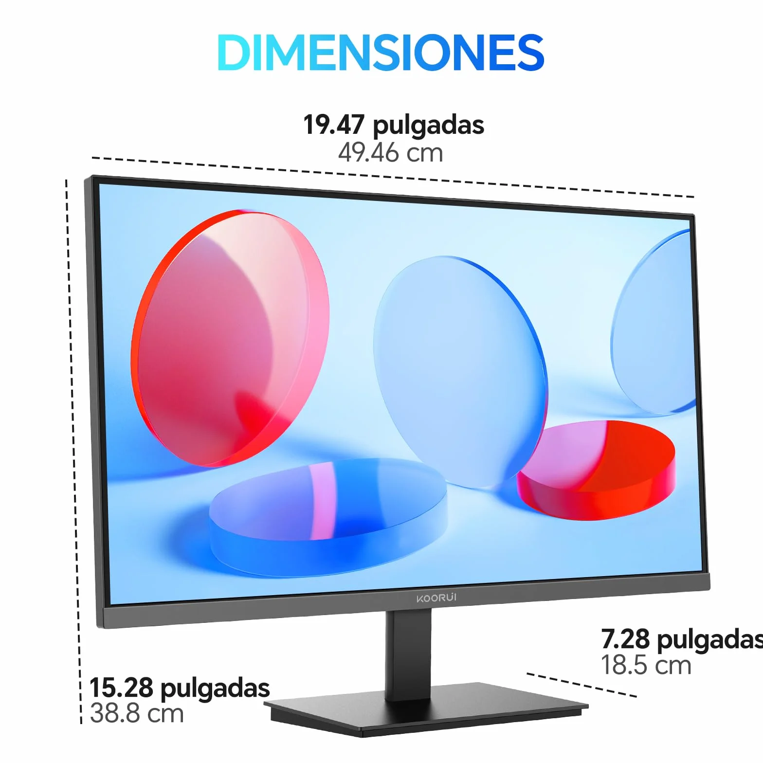 KOORUI Monitor 21.45 Pulgadas Full HD 1080p Pantalla PC Ultrafina 100Hz con Adaptive Sync, HDMI/VGA, Tecnología Eye Care, Diseño Slim para Oficina y Hogar, VESA 100x100mm