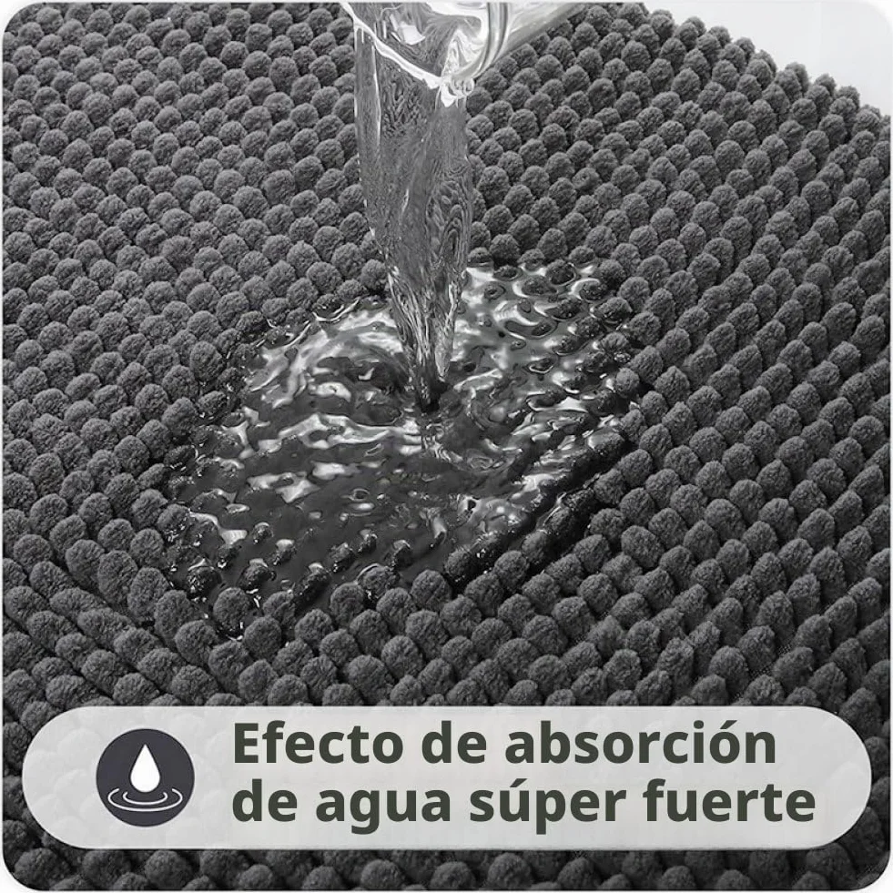 Flintronic Alfombra de Baño Antideslizante Microfibra Chenille 40x60cm Gris