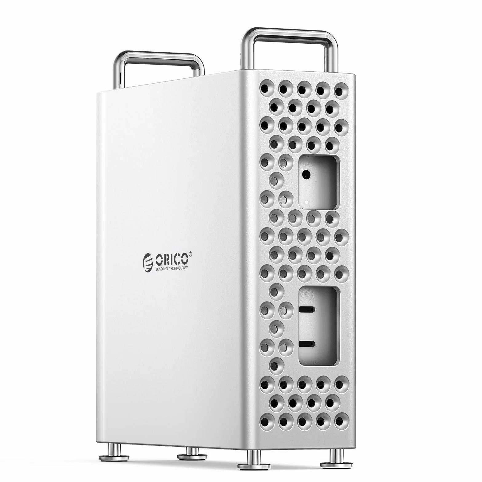 ORICO MiniPro Carcasa de Aluminio Soporte para Mac Mini M4 – Carcasa protectora de pie con capa interior de silicona suave, funda de montaje sin herramientas, base perfecta para Mac mini M4 Pro 2024