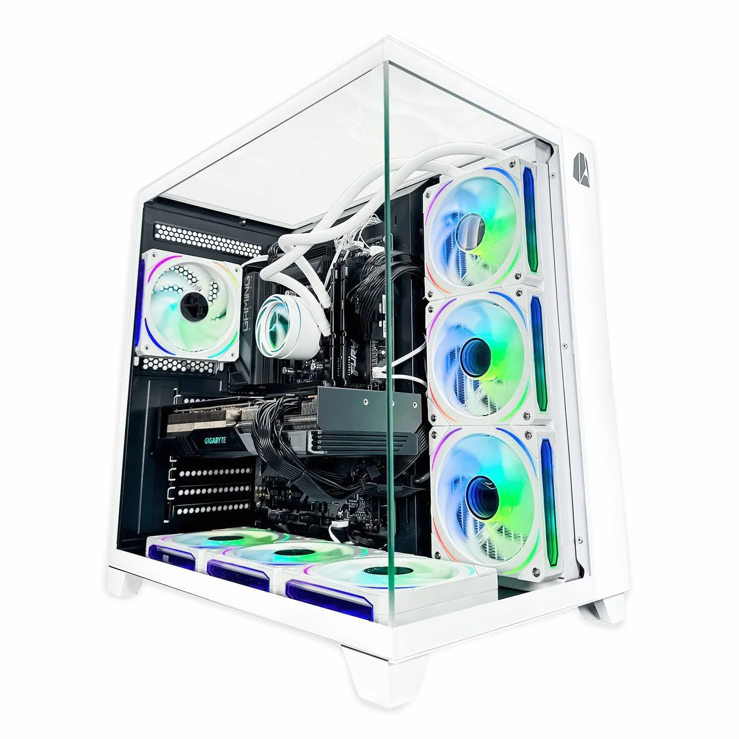NitroPC - Pack Nitro Plus | PC Gaming Completo (Intel i9 12900K 16/24 5.2GHz, RTX 5070 12GB, RAM 32GB, M2 2TB, Windows 11, RGB | WiFi, Monitor Curvo 27", Teclado, ratón, Cascos) PC sobremesa (Blanco)